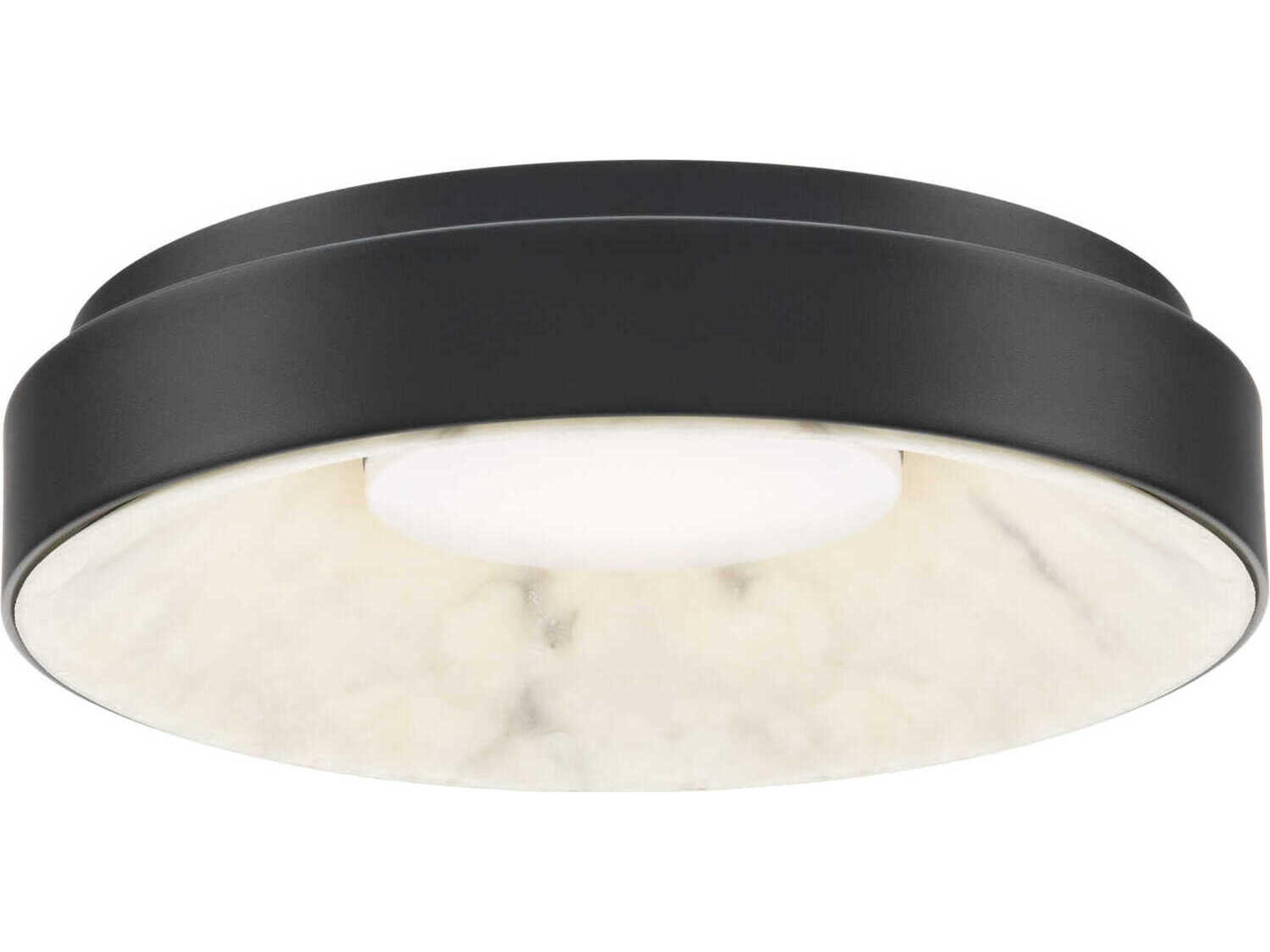 Crackle 1-Light Black Round Flush Mount