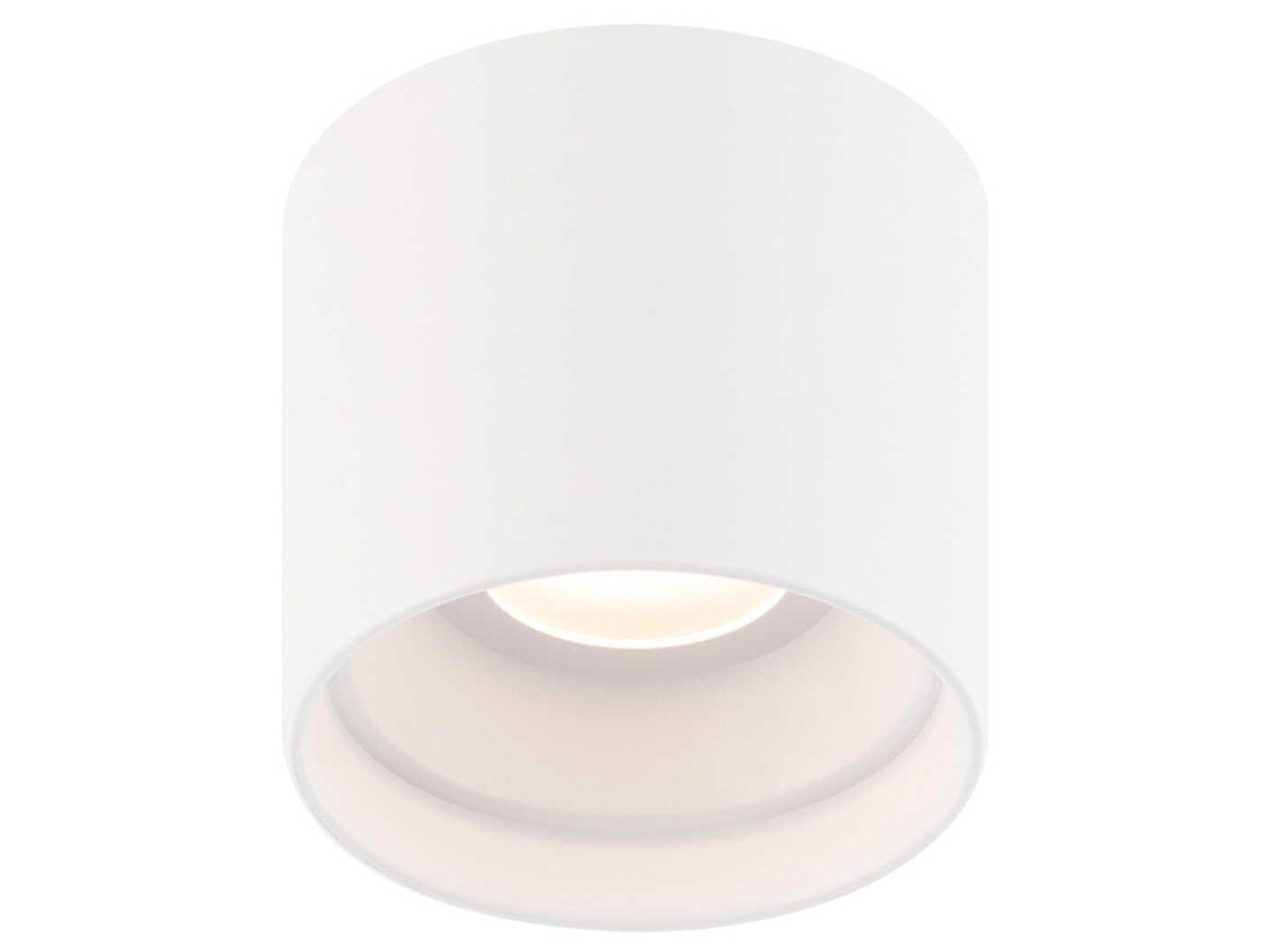 dweLED by WAC Lighting Downtown 1-Light Black Glass LED Cylinder Round Flush Mount