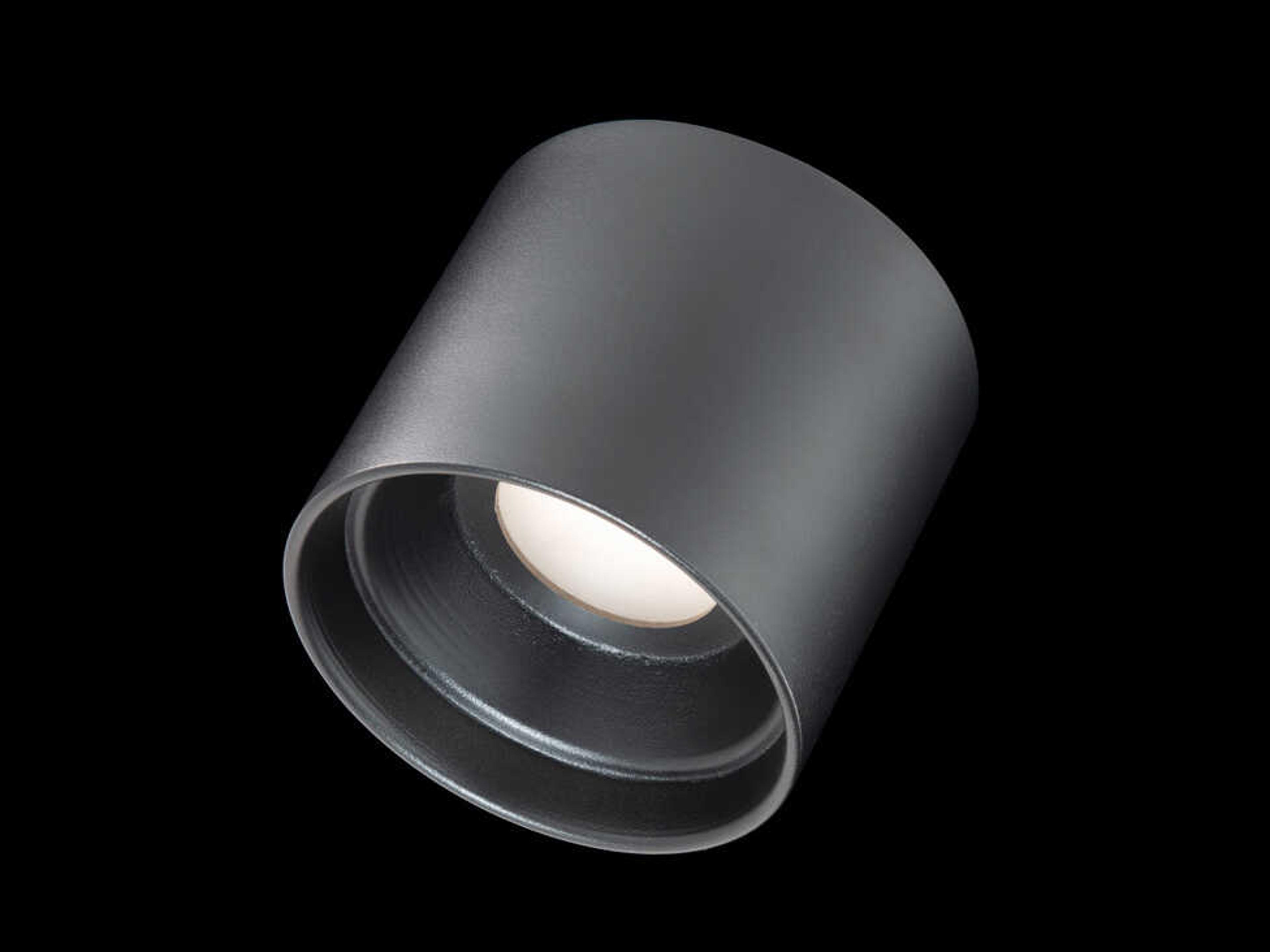 dweLED by WAC Lighting Downtown 1-Light Black Glass LED Cylinder Round Flush Mount