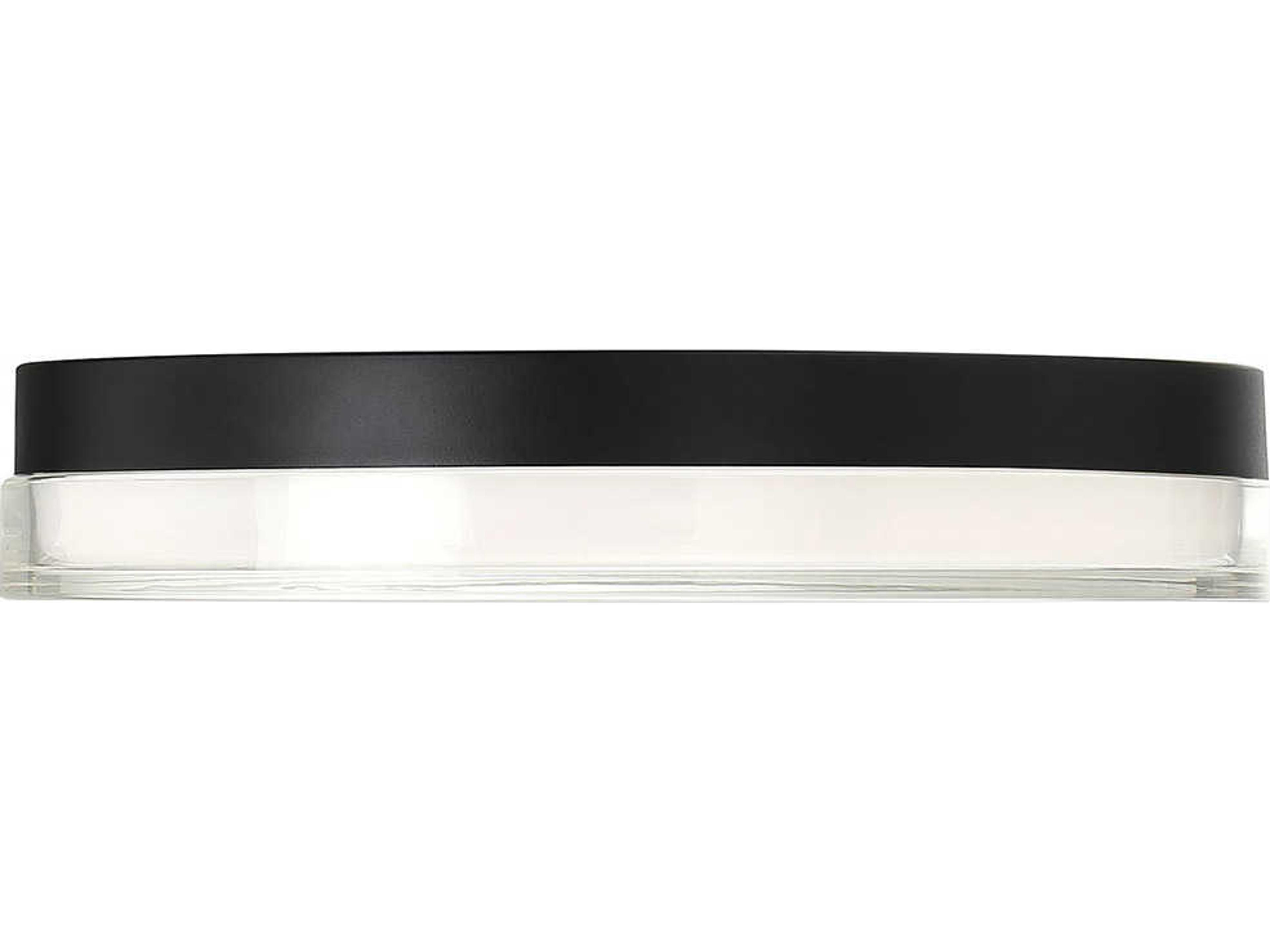 dweLED by WAC Lighting Dot 1-Light Black LED Round Flush Mount