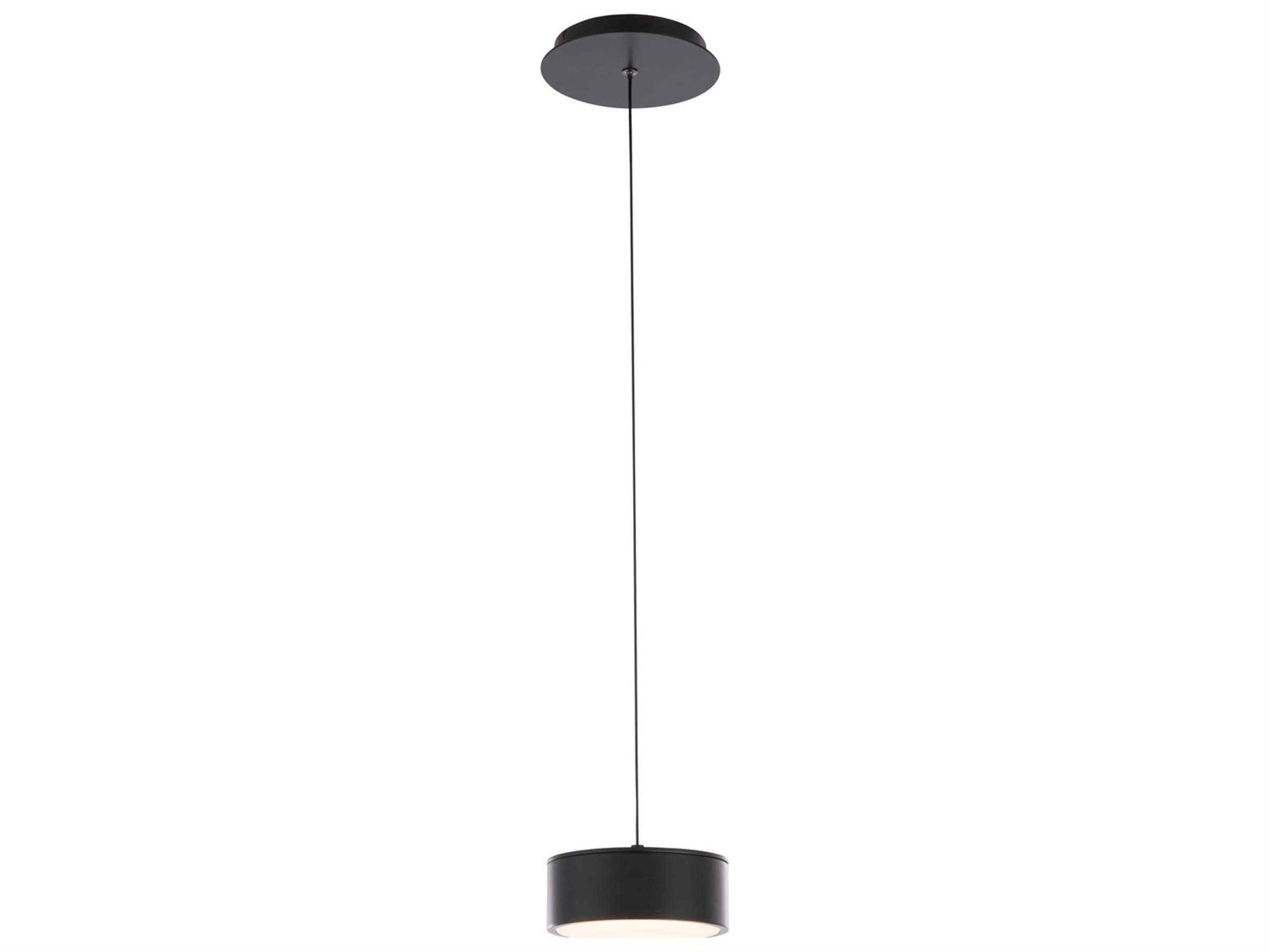 dweLED by WAC Lighting Ohm 1-Light Black LED Drum Round Mini Pendant