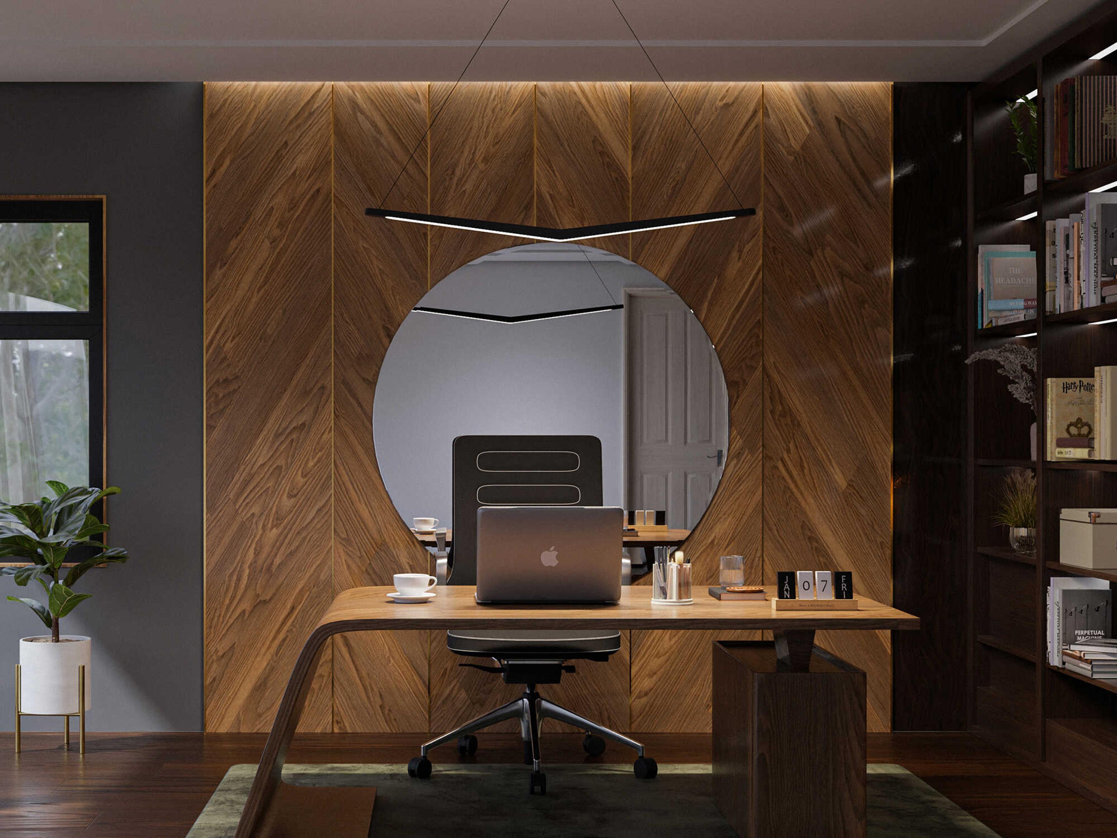 dweLED by WAC Lighting Alleron 1-Light Black Linear Island Pendant