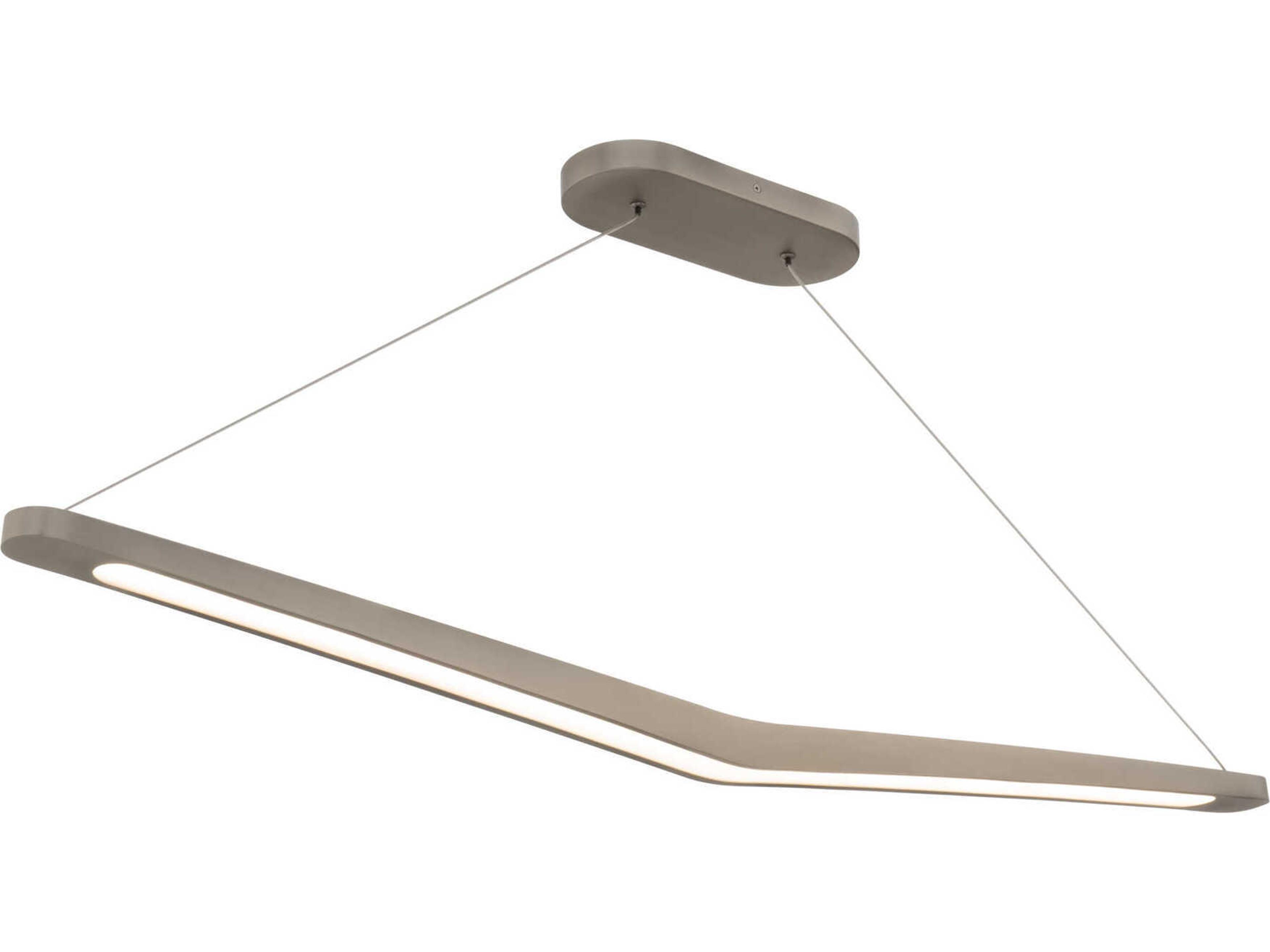 dweLED by WAC Lighting Alleron 1-Light Brushed Nickel Linear Island Pendant