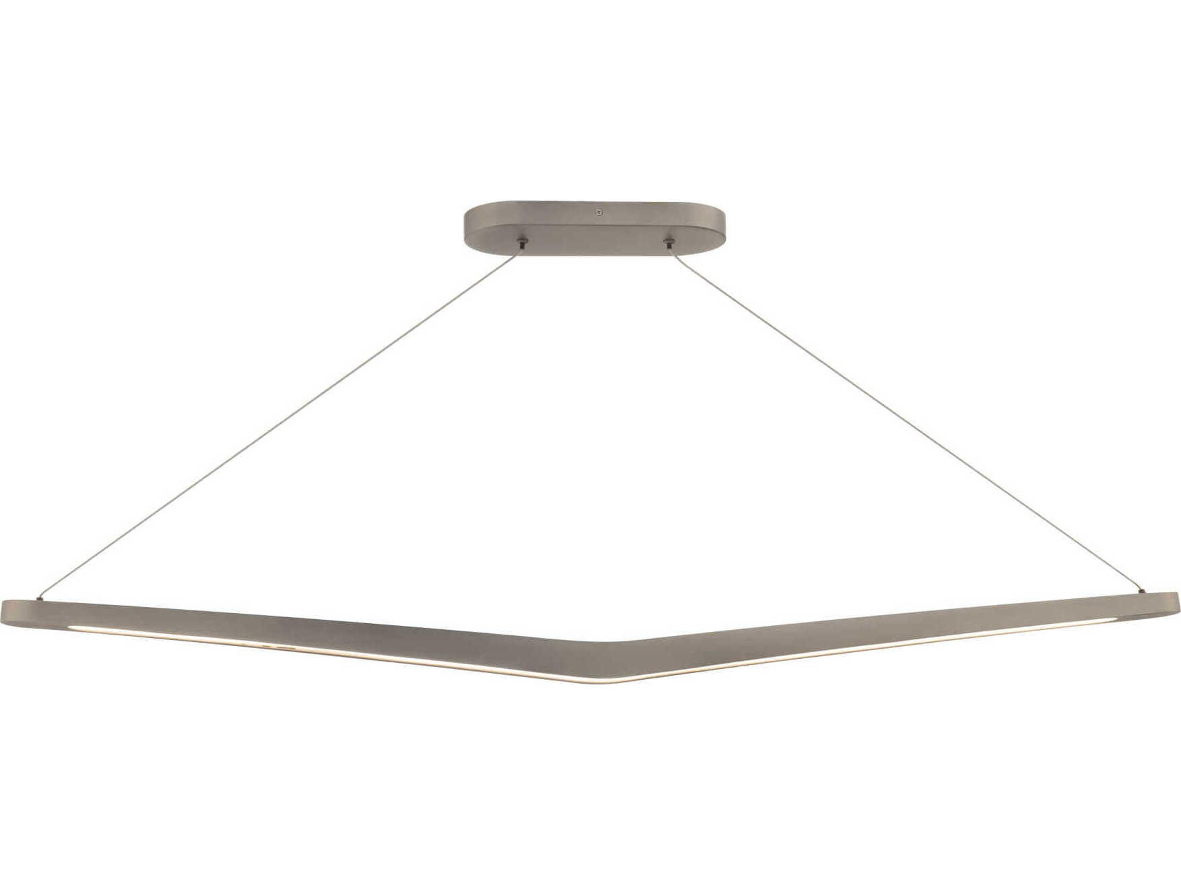 dweLED by WAC Lighting Alleron 1-Light Brushed Nickel Linear Island Pendant