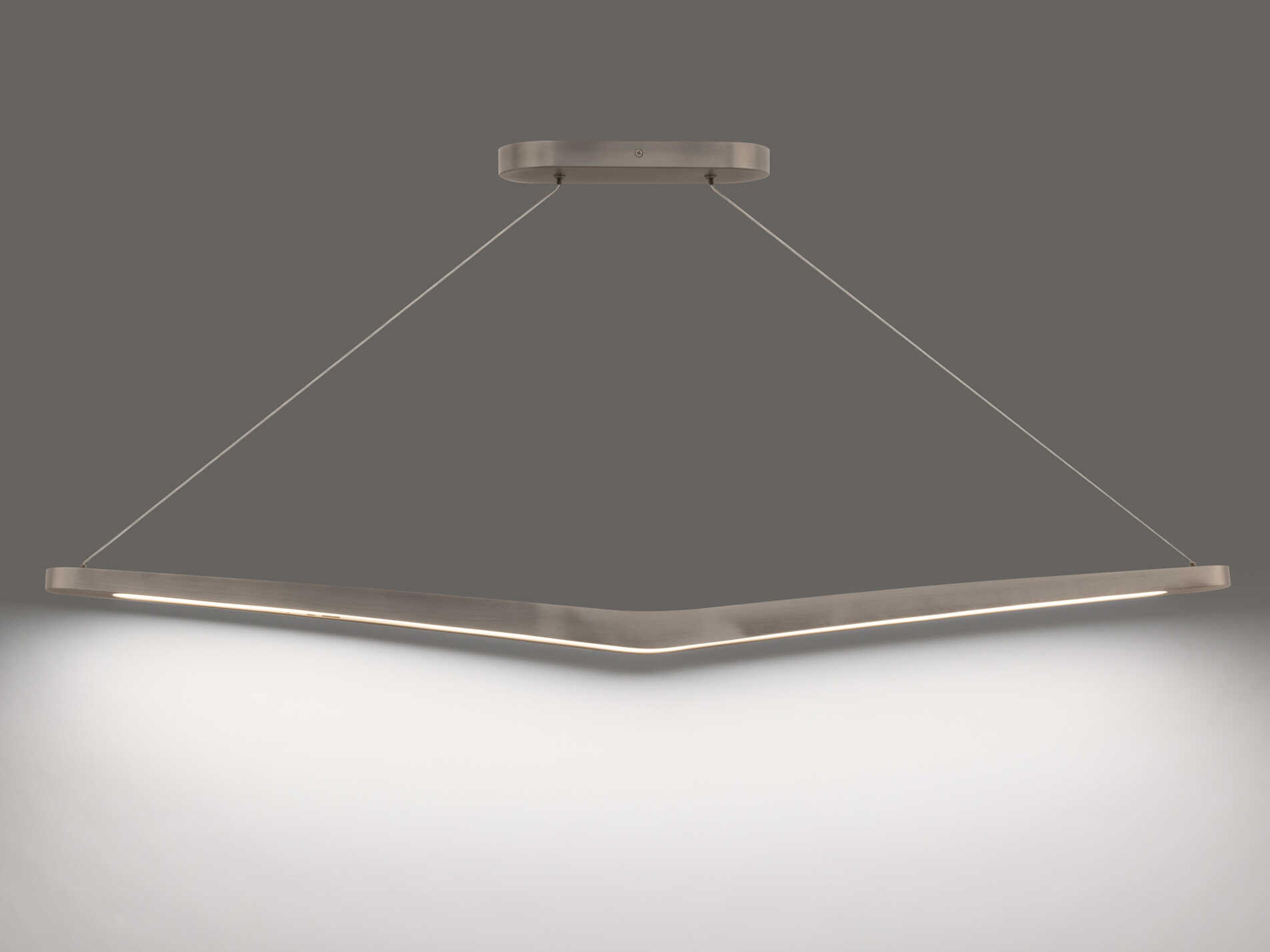 dweLED by WAC Lighting Alleron 1-Light Brushed Nickel Linear Island Pendant