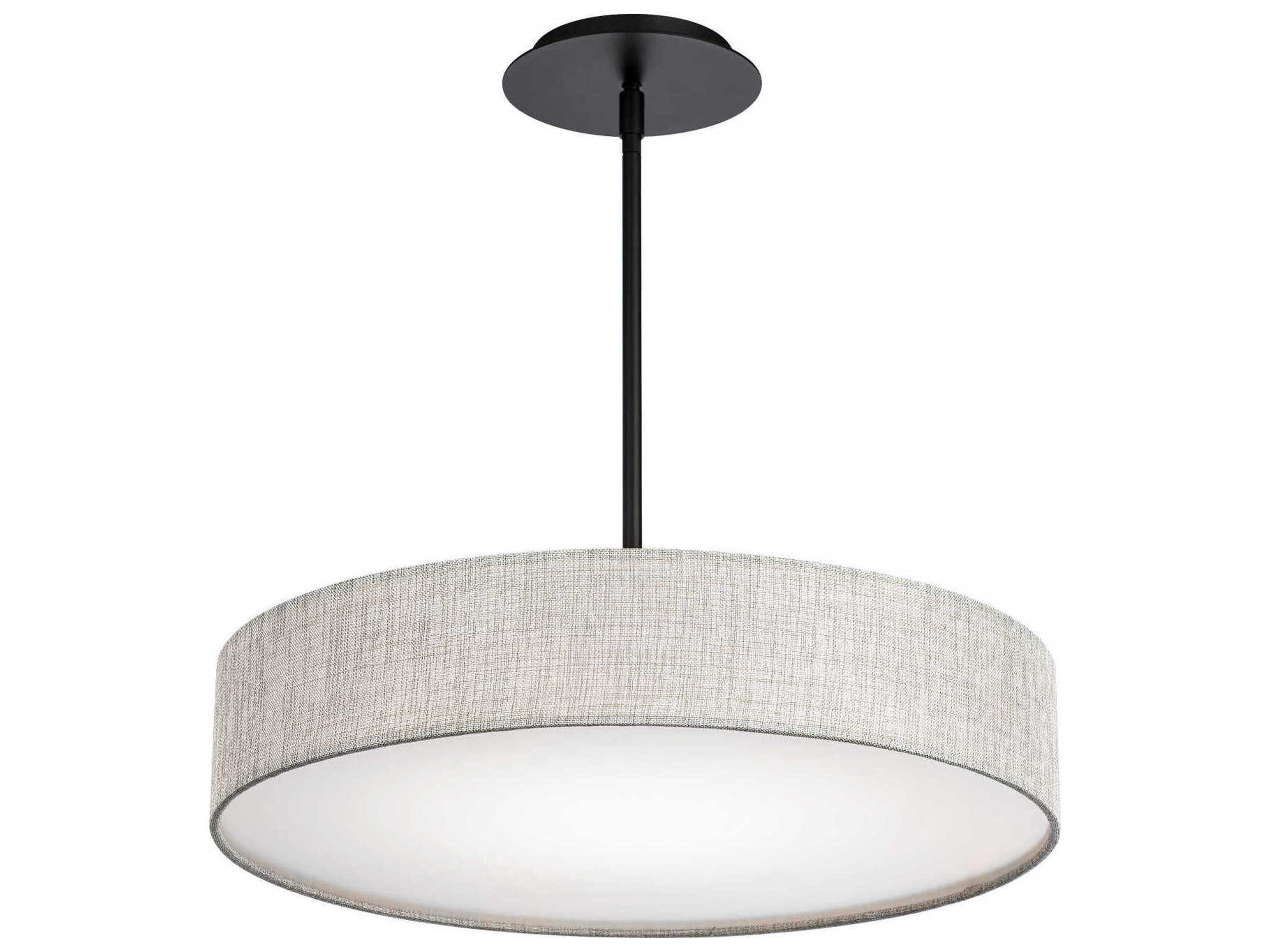 Manhattan 1-Light Black LED Drum Round Pendant