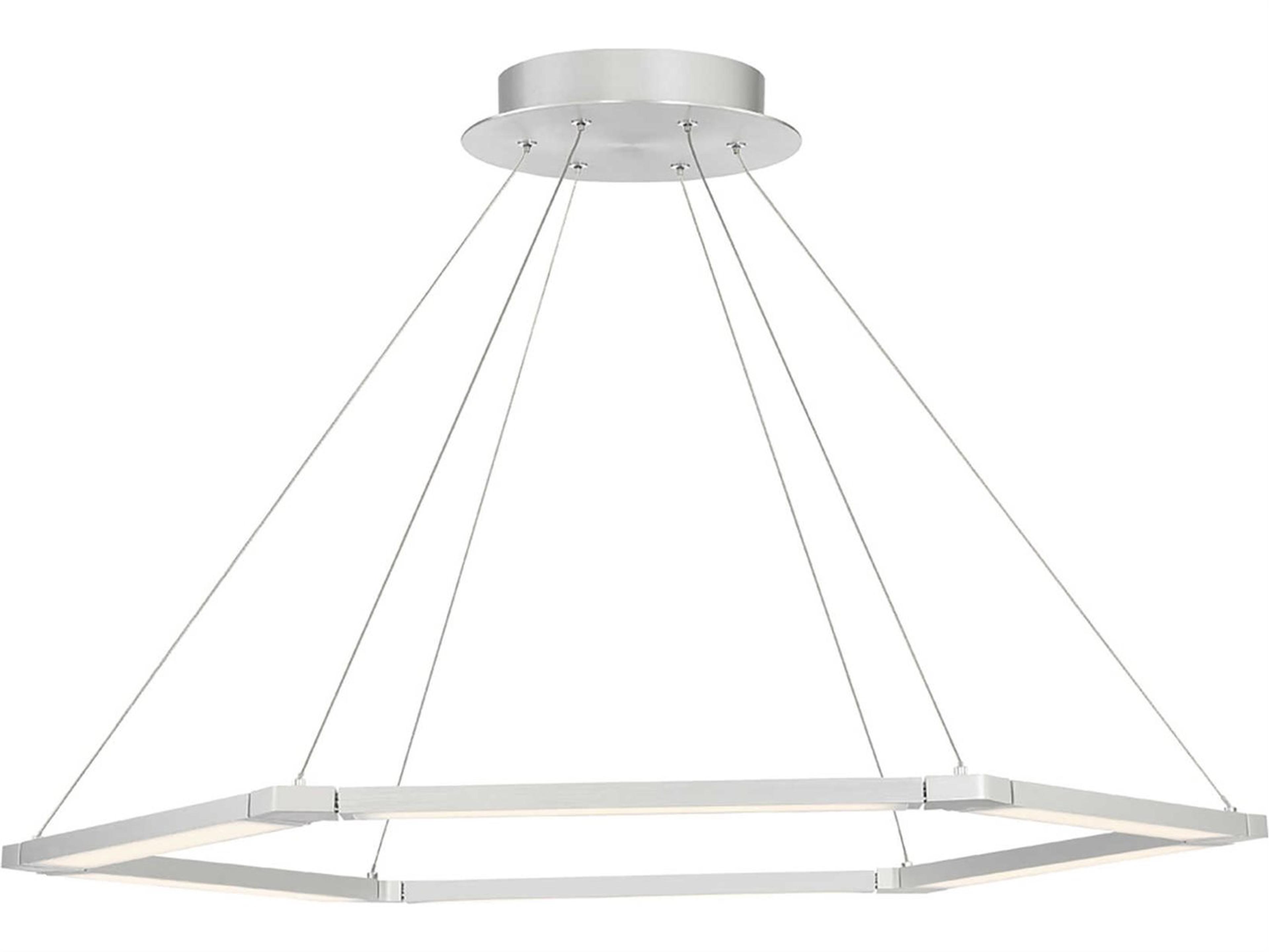 dweLED by WAC Lighting Lune 6-Light Aluminum Silver LED Geometric Pendant
