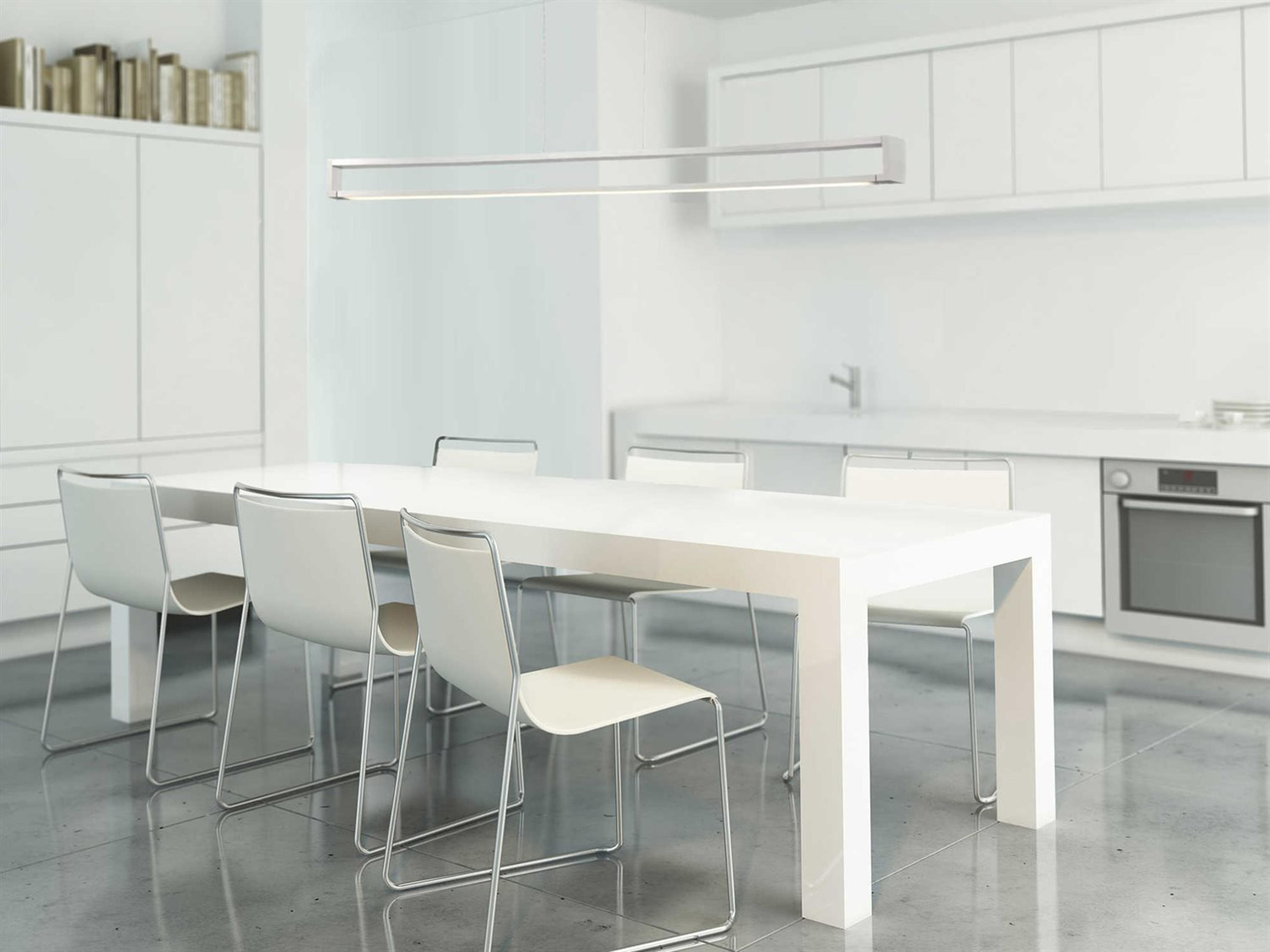 dweLED by WAC Lighting Lune 1-Light Aluminum Silver Glass LED Linear Island Pendant