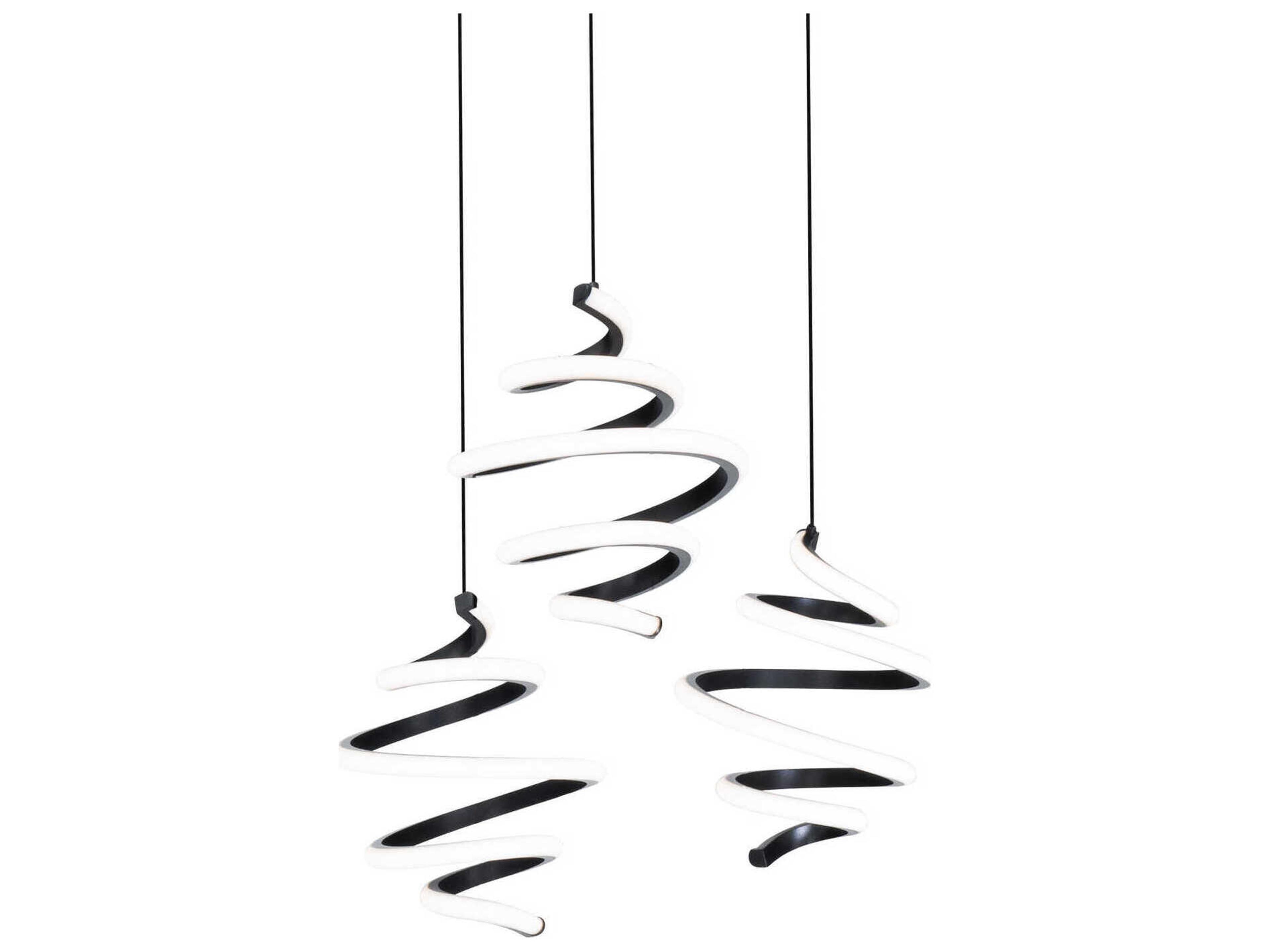 Whirl 3-Light Black Mini Pendant