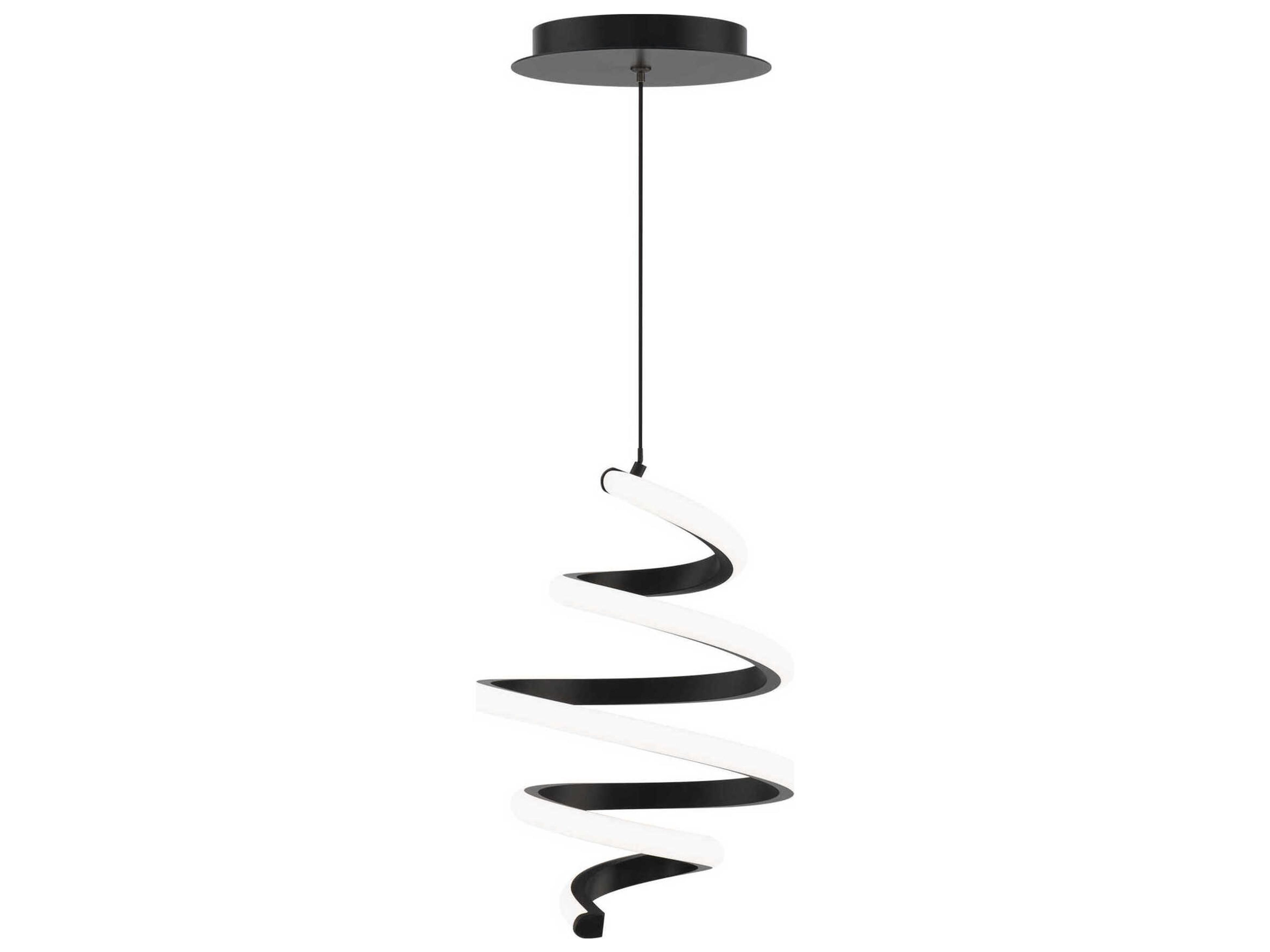 Whirl 1-Light Black Mini Pendant