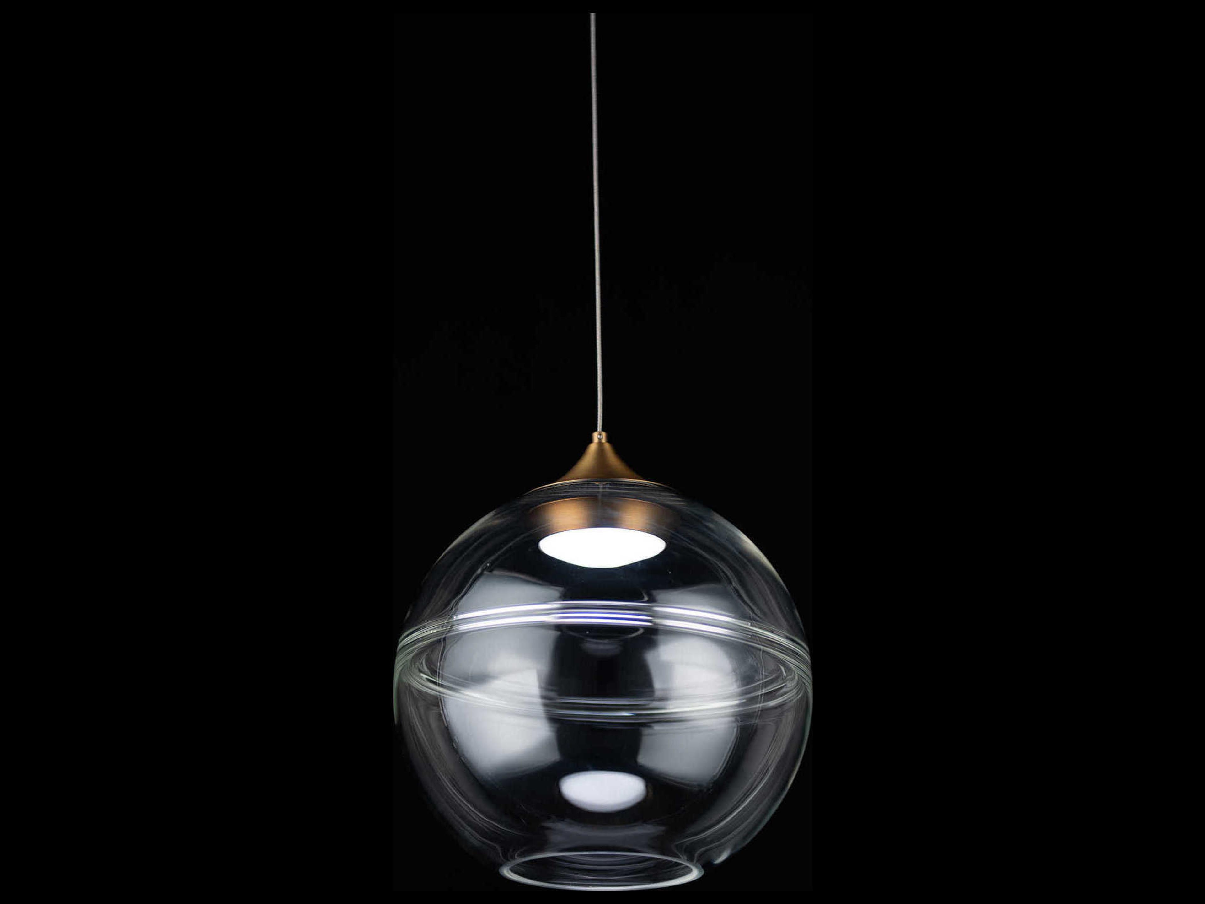 dweLED by WAC Lighting Bistro 1-Light Aged Brass Glass LED Globe Mini Pendant