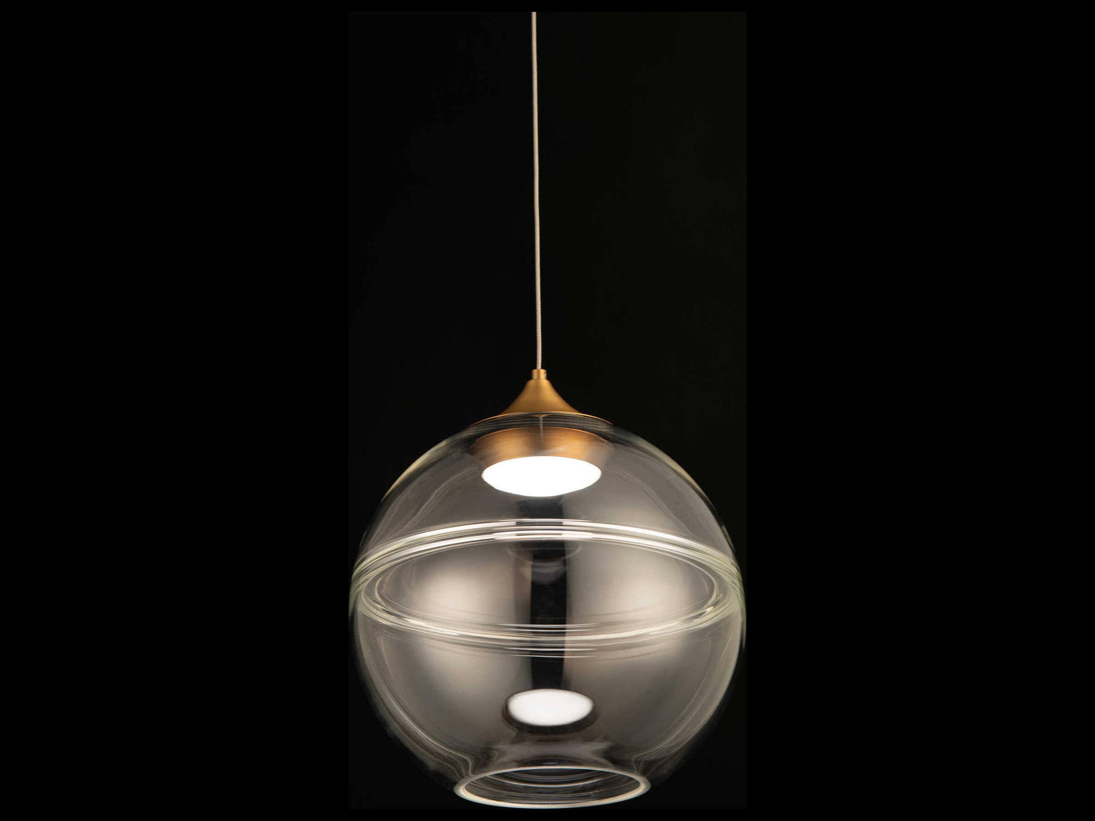 dweLED by WAC Lighting Bistro 1-Light Aged Brass Glass LED Globe Pendant