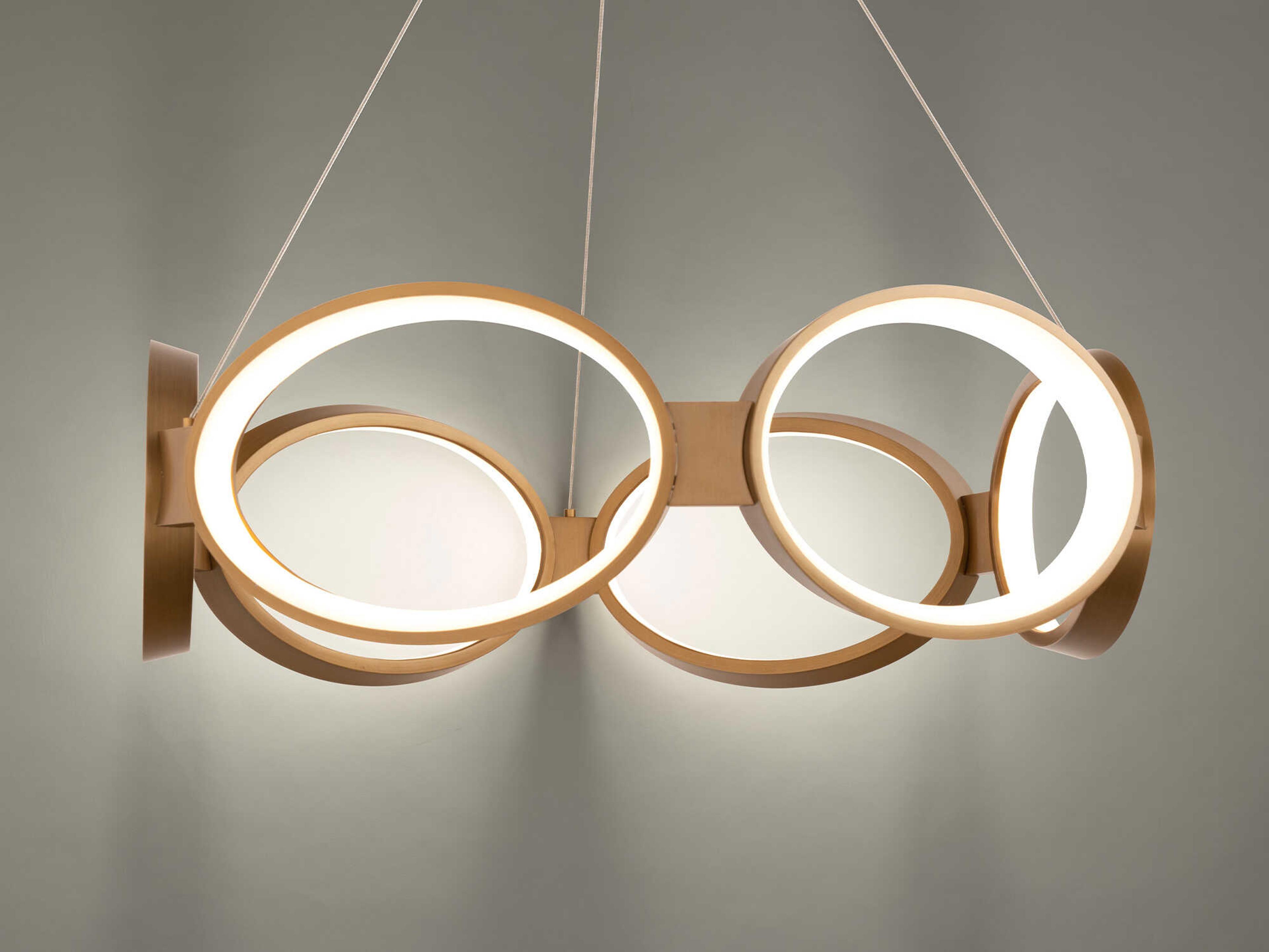 dweLED by WAC Lighting Solitaire 6-Light Aged Brass LED Geometric Pendant