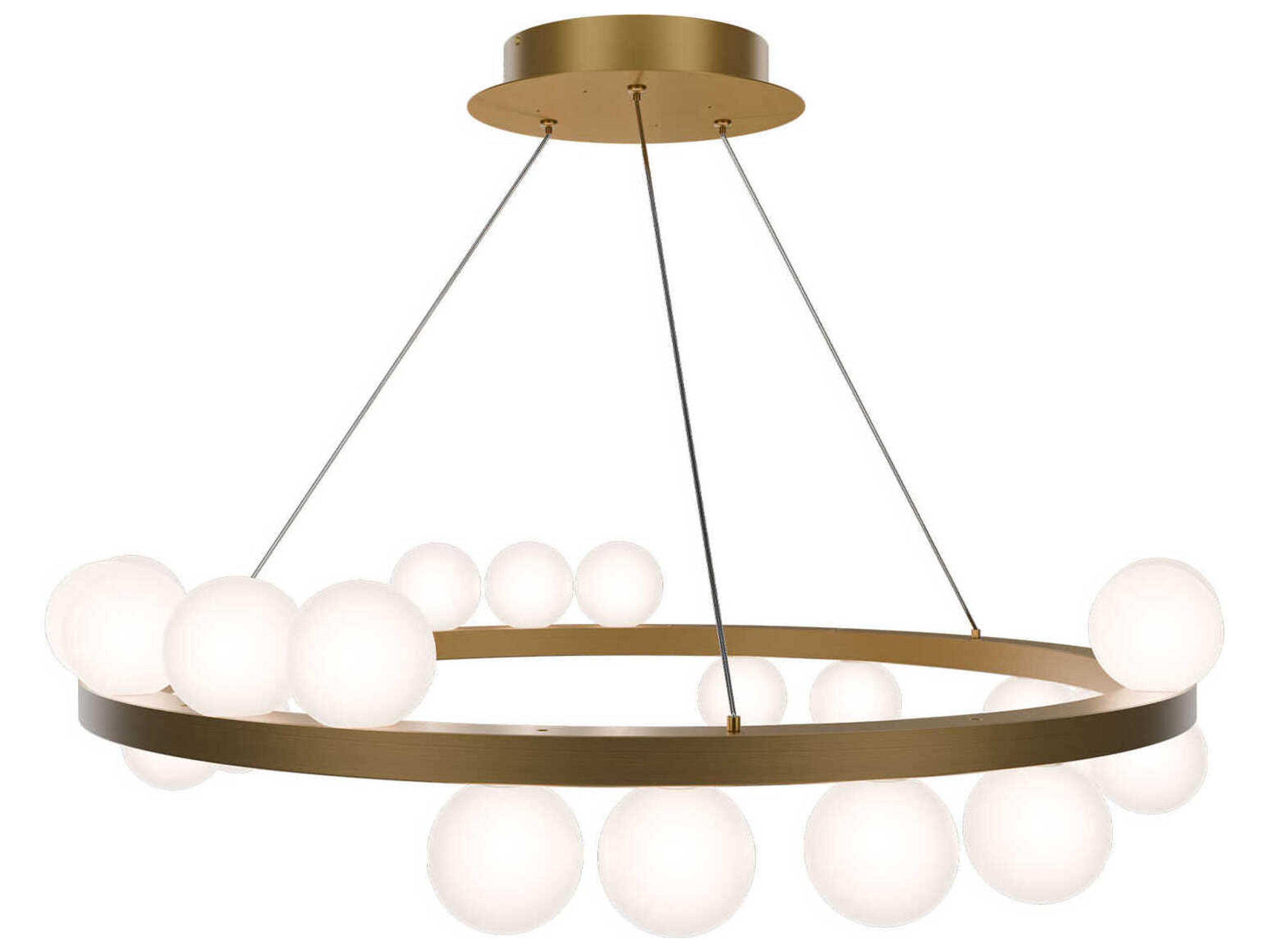dweLED by WAC Lighting Carousel 21-Light Aged Brass Globe Round Chandelier