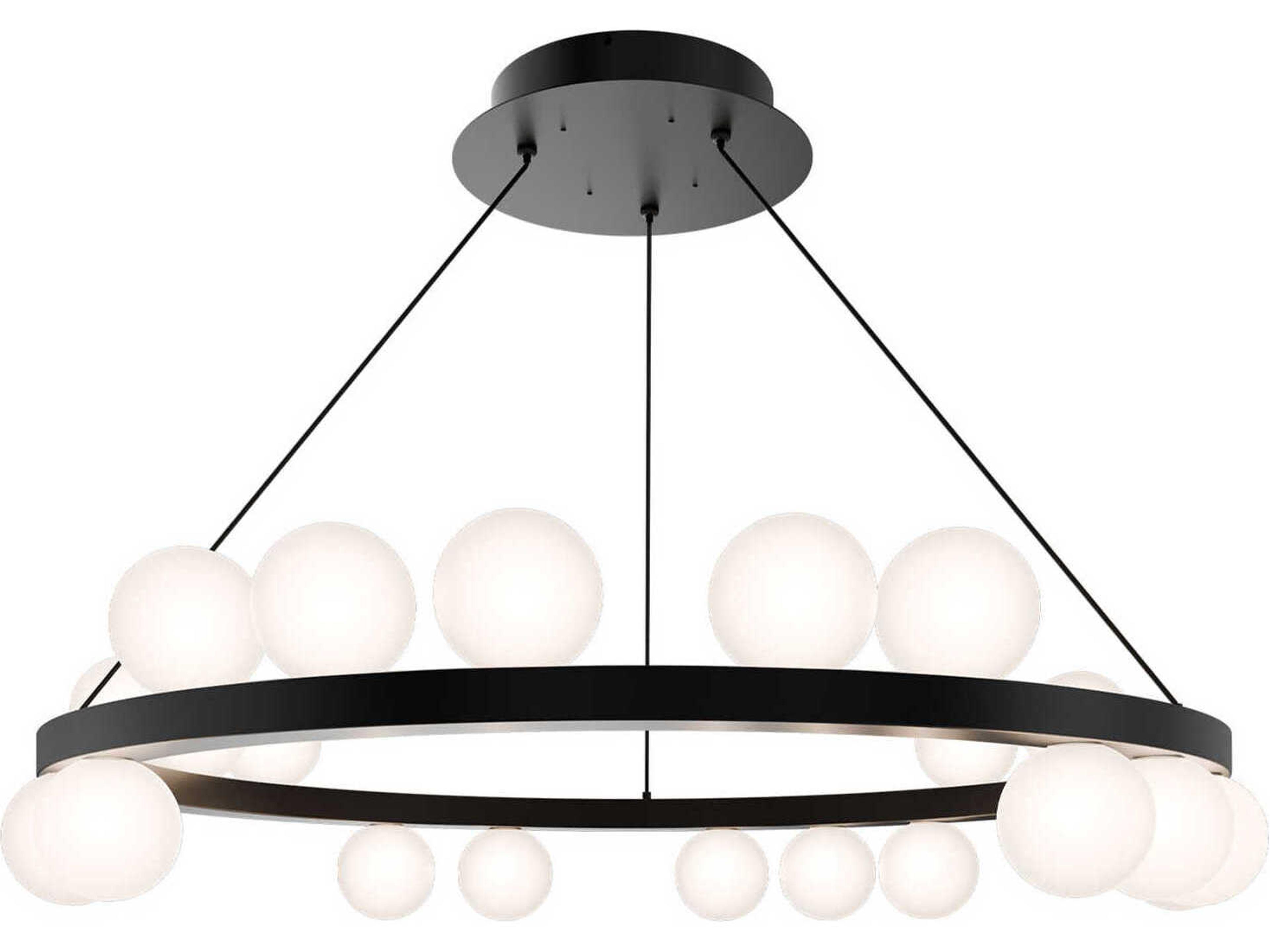 Carousel 21-Light Black Globe Round Chandelier