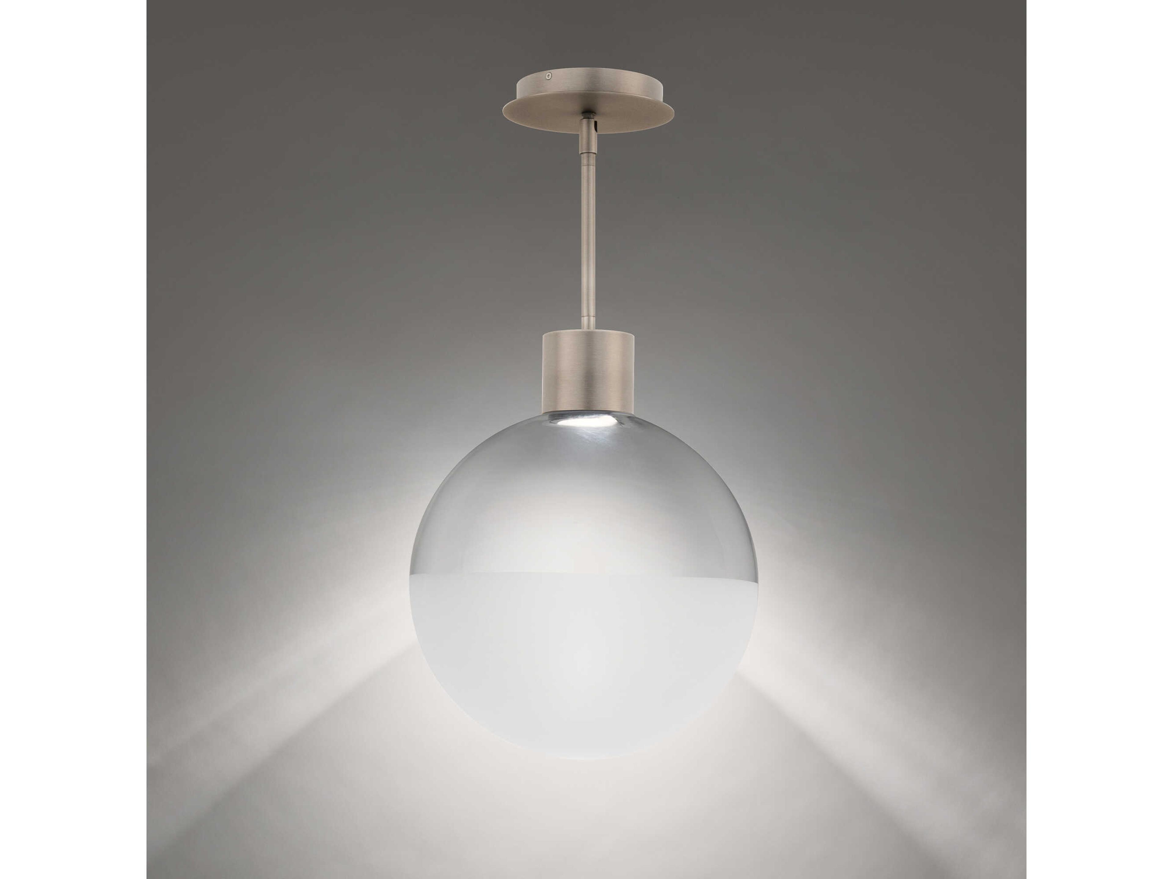dweLED by WAC Lighting Gaze 1-Light Brushed Nickel Globe Mini Pendant