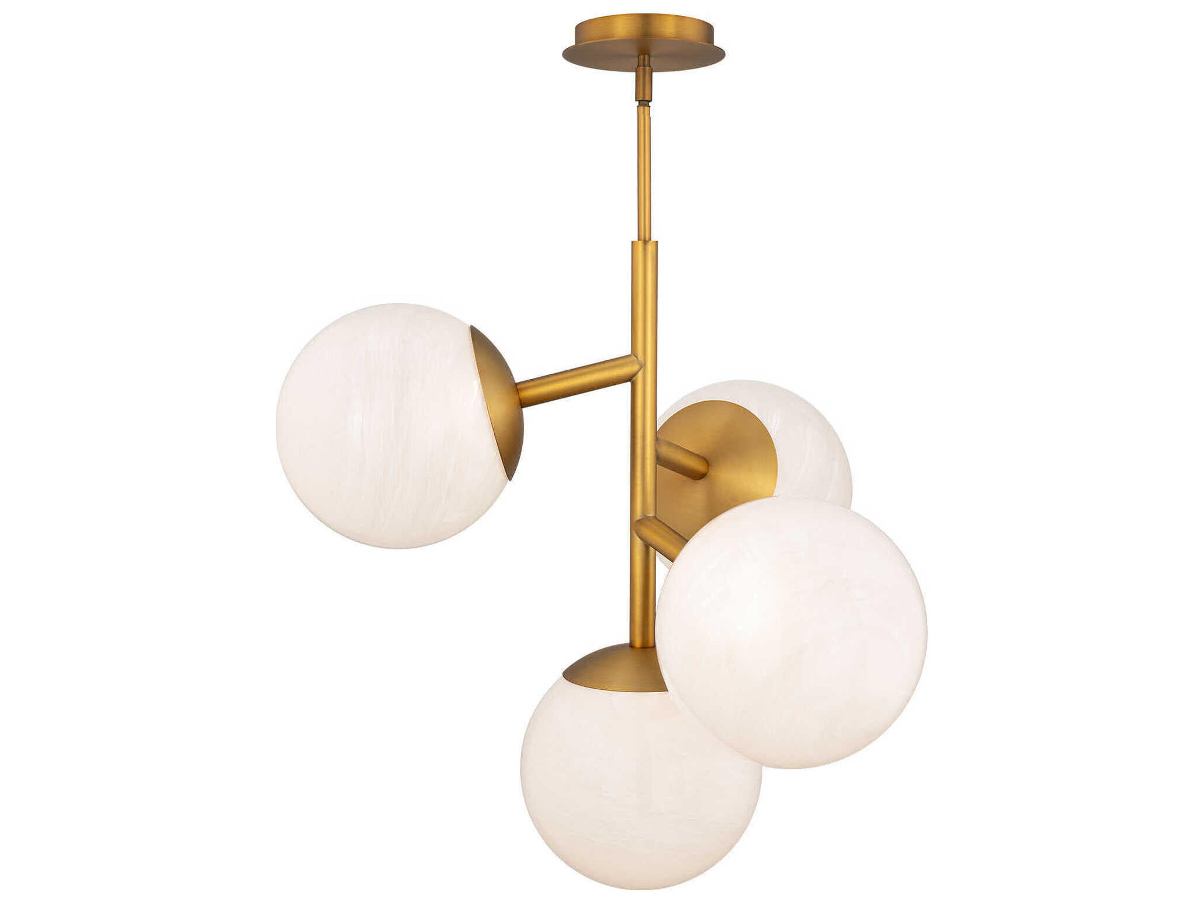 Quatrro 4-Light Aged Brass Globe Pendant