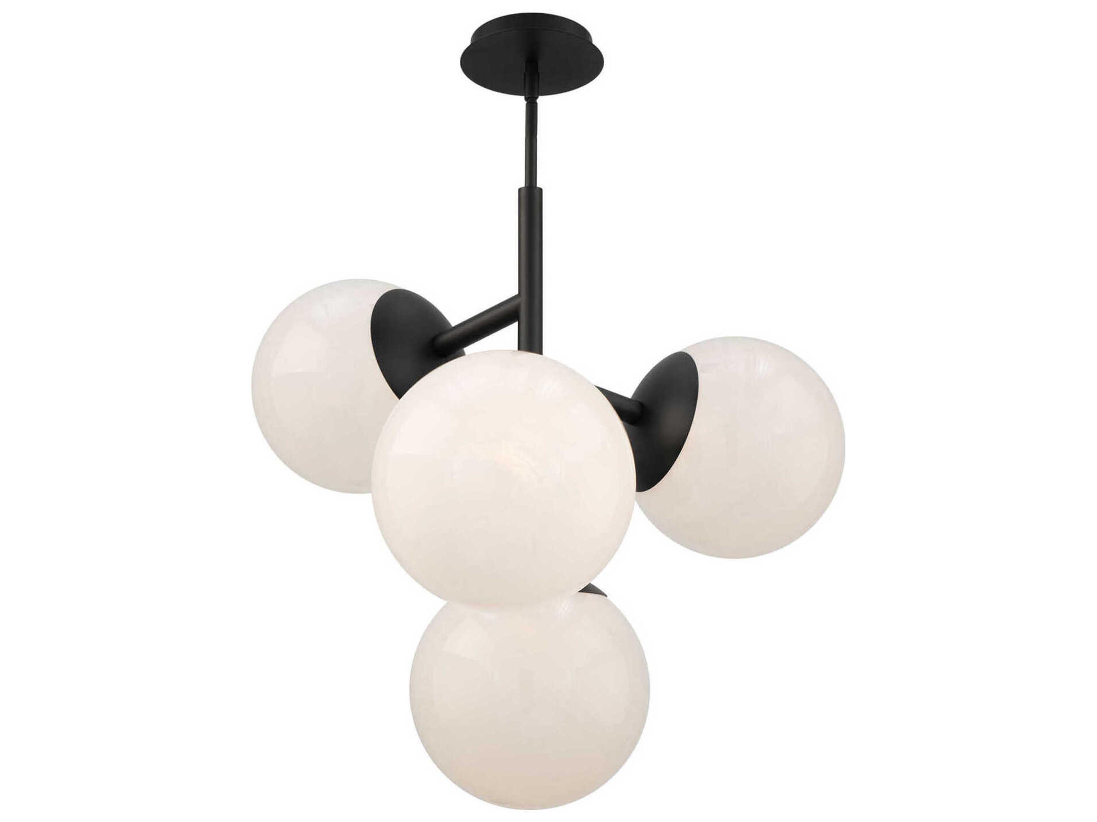 dweLED by WAC Lighting Quatrro 4-Light Black Globe Pendant