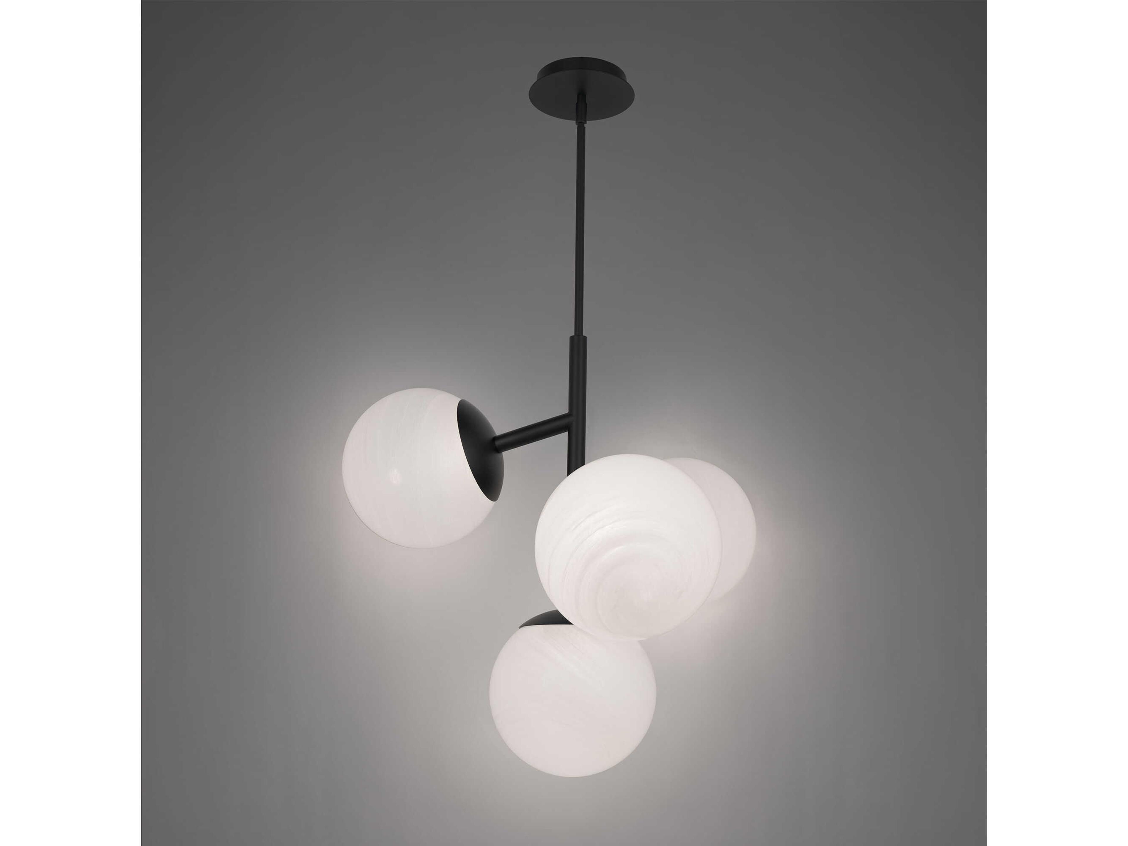 dweLED by WAC Lighting Quatrro 4-Light Black Globe Pendant