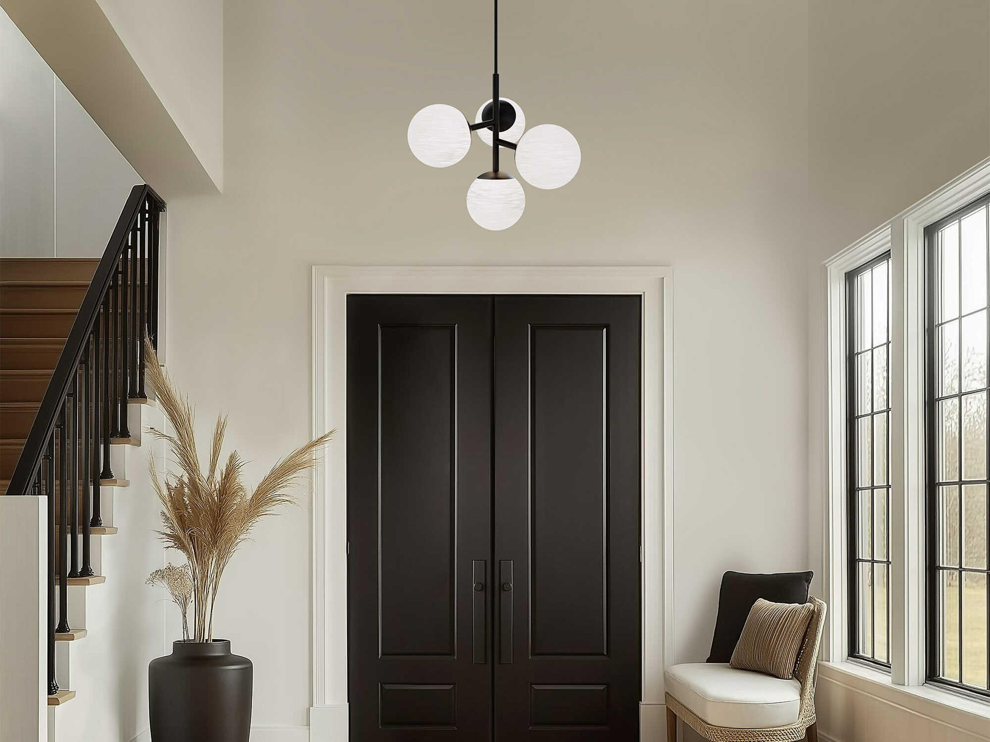 dweLED by WAC Lighting Quatrro 4-Light Black Globe Pendant