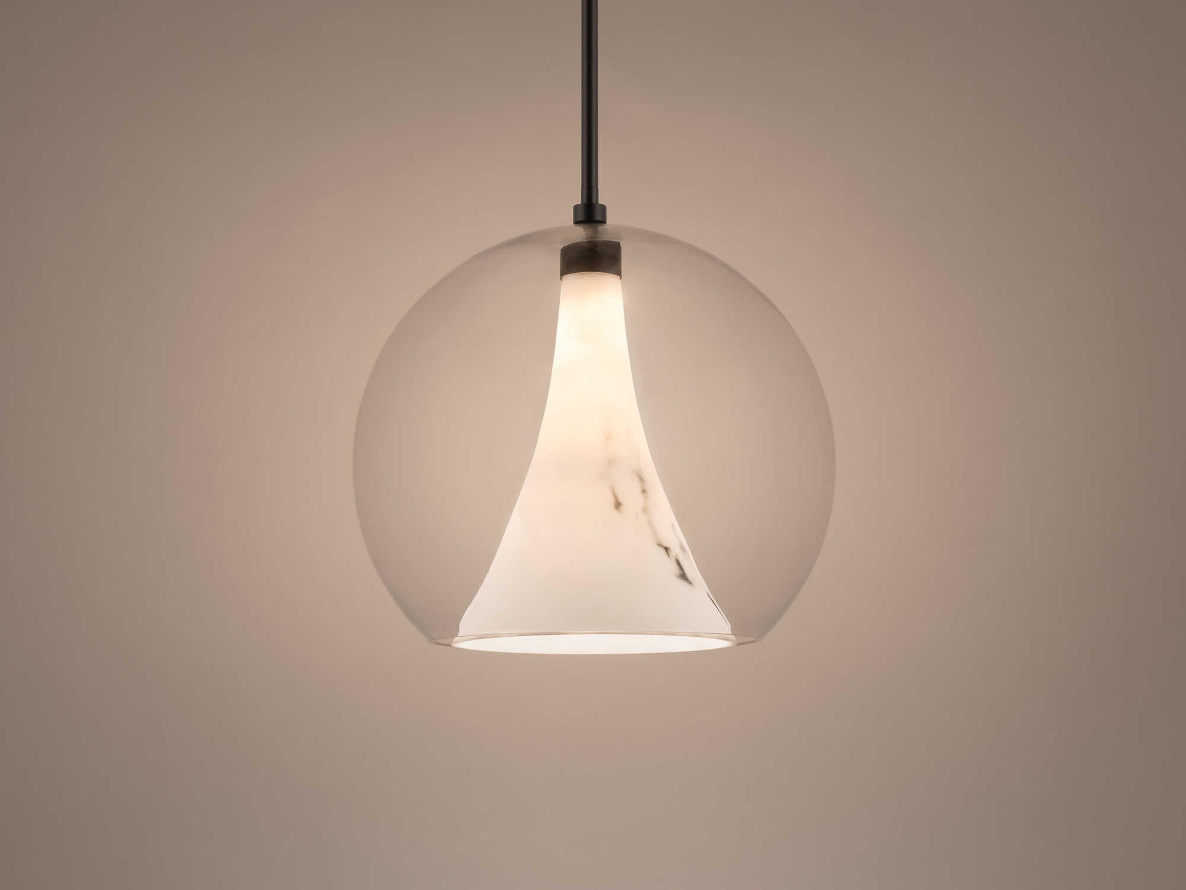 dweLED by WAC Lighting Chantilly 1-Light Black Glass LED Globe Pendant