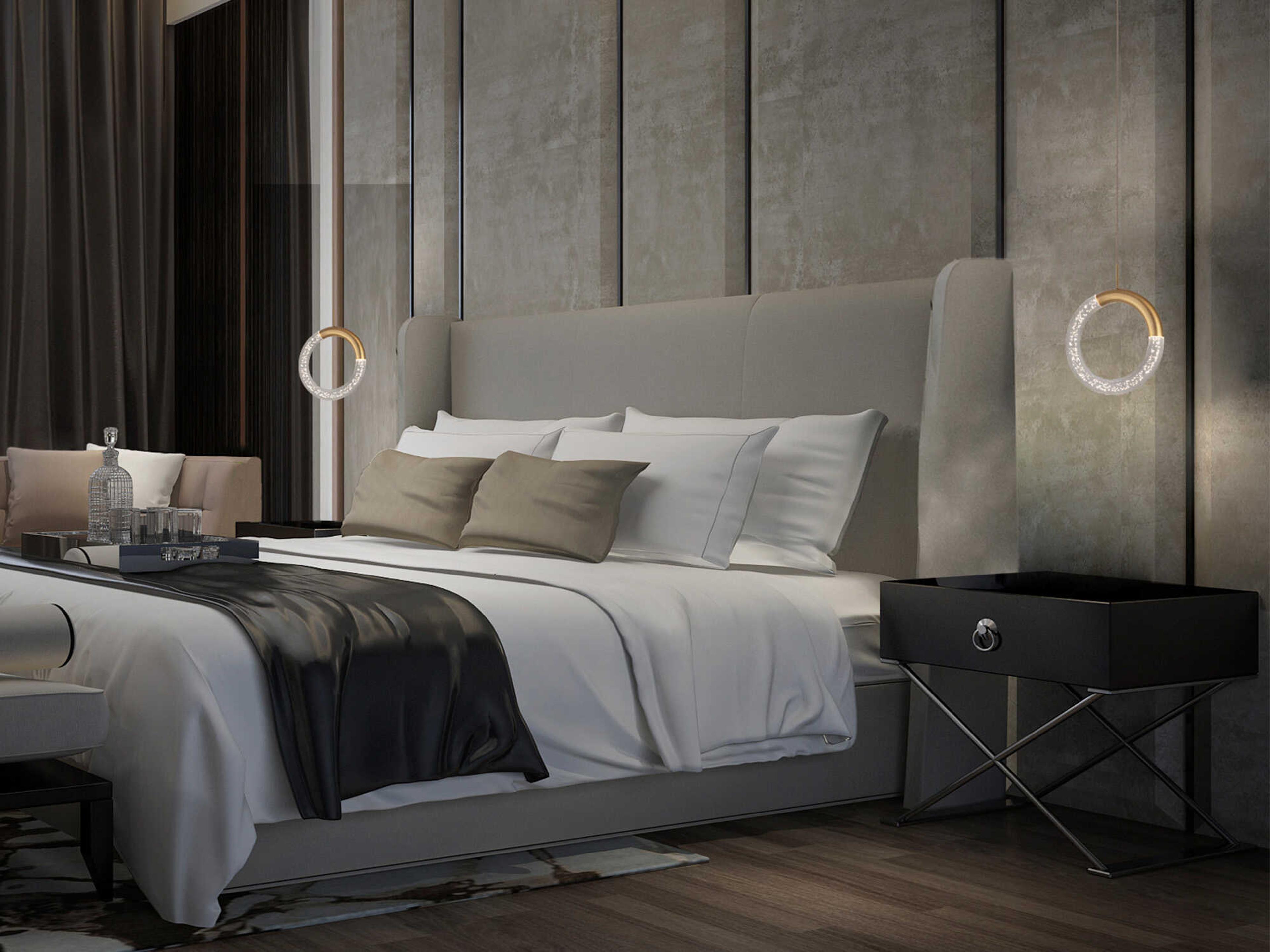 dweLED by WAC Lighting Ringlet 1-Light Aged Brass LED Round Mini Pendant