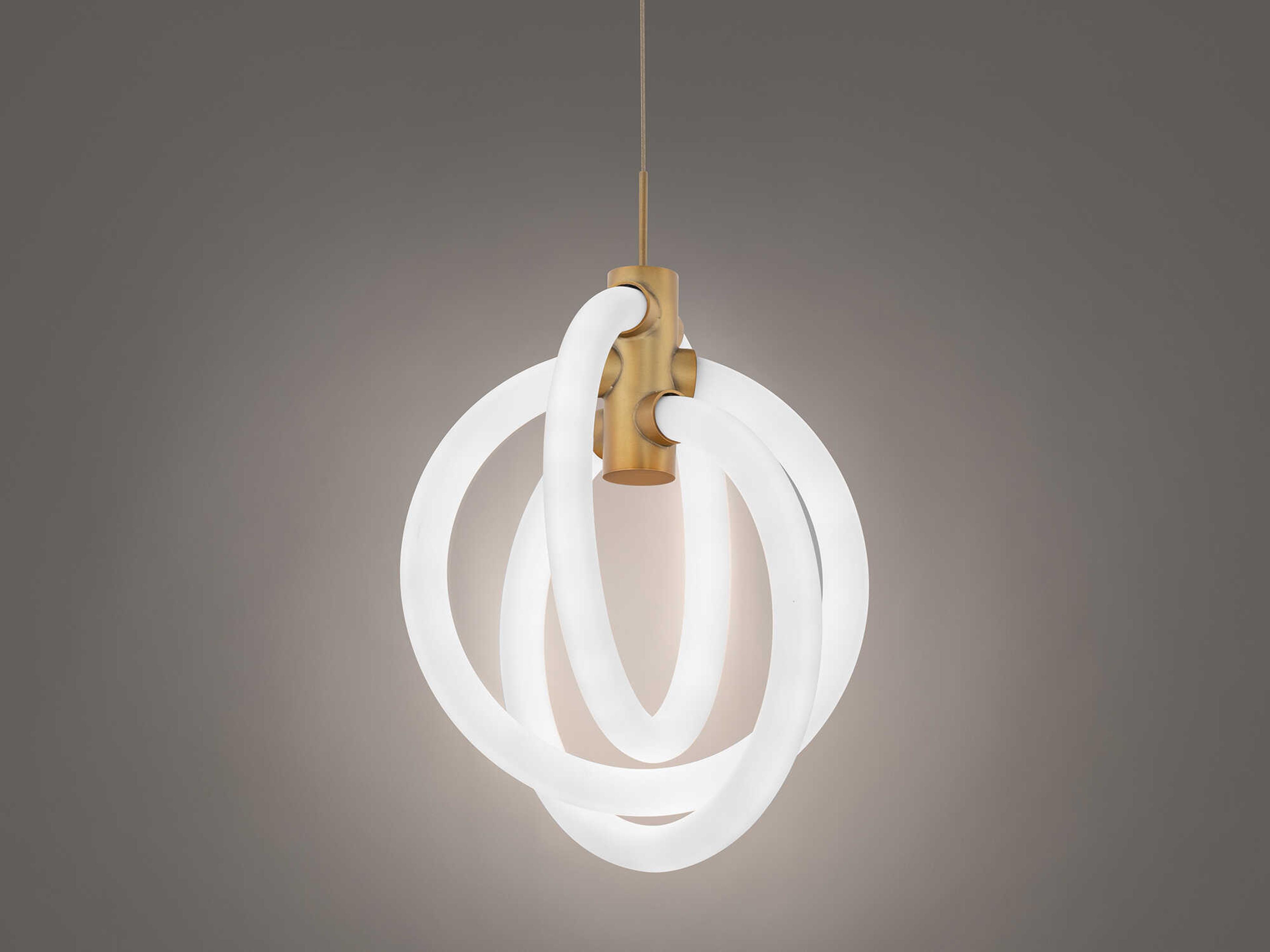 dweLED by WAC Lighting Knot 3-Light Aged Brass Mini Pendant