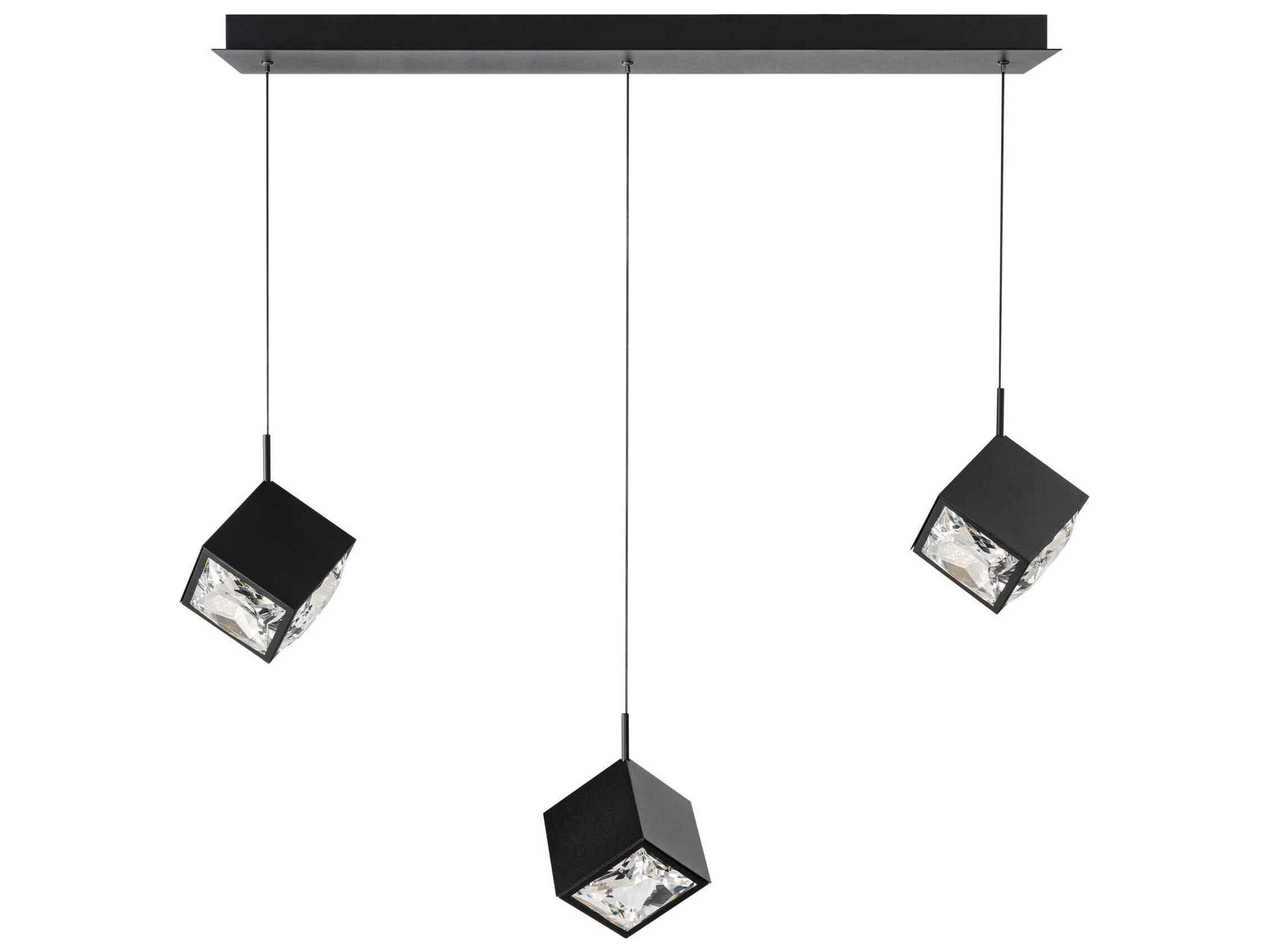 Ice Cube 3-Light Black Geometric Island Pendant