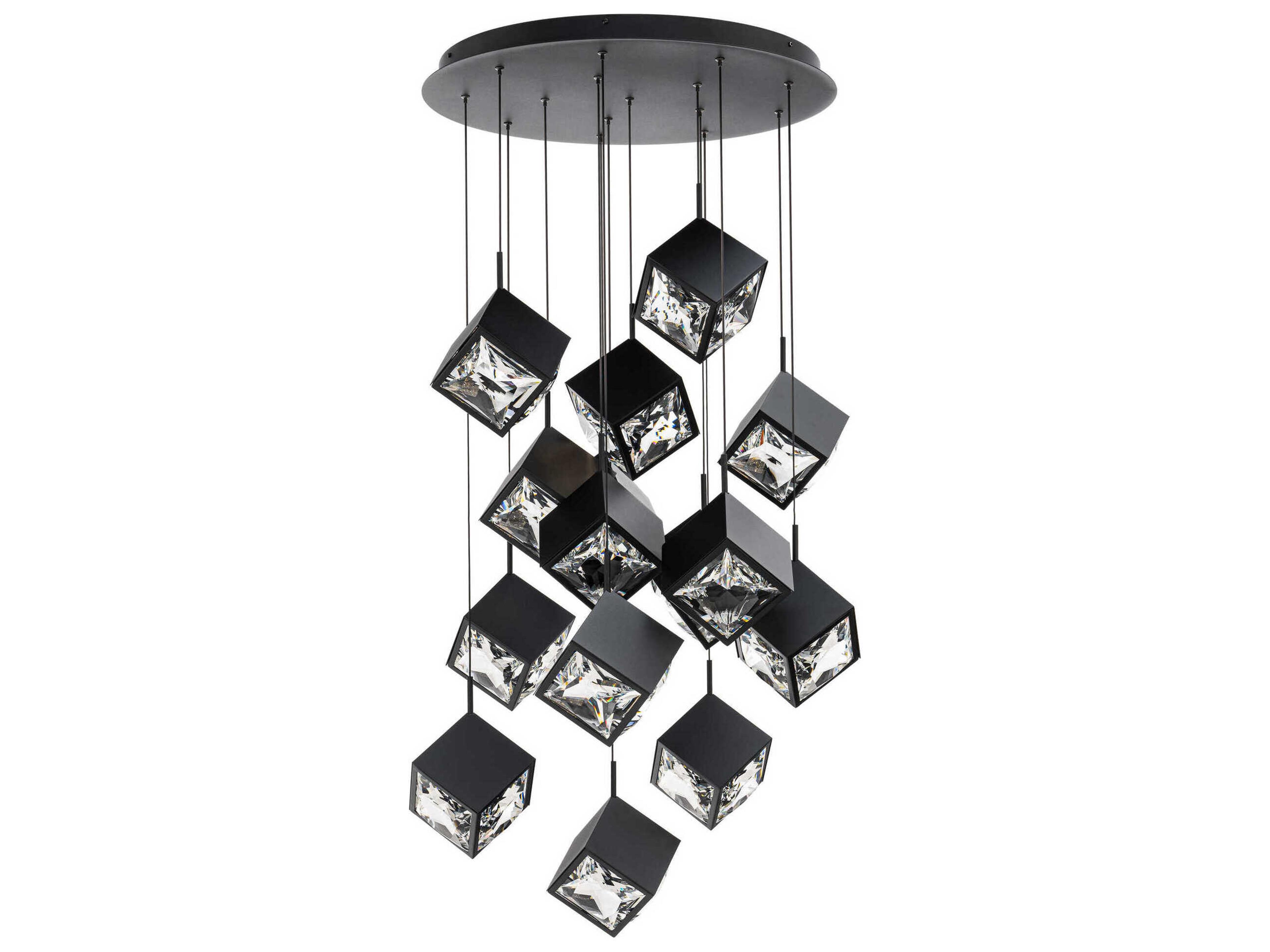 Ice Cube 15-Light Black Geometric Pendant