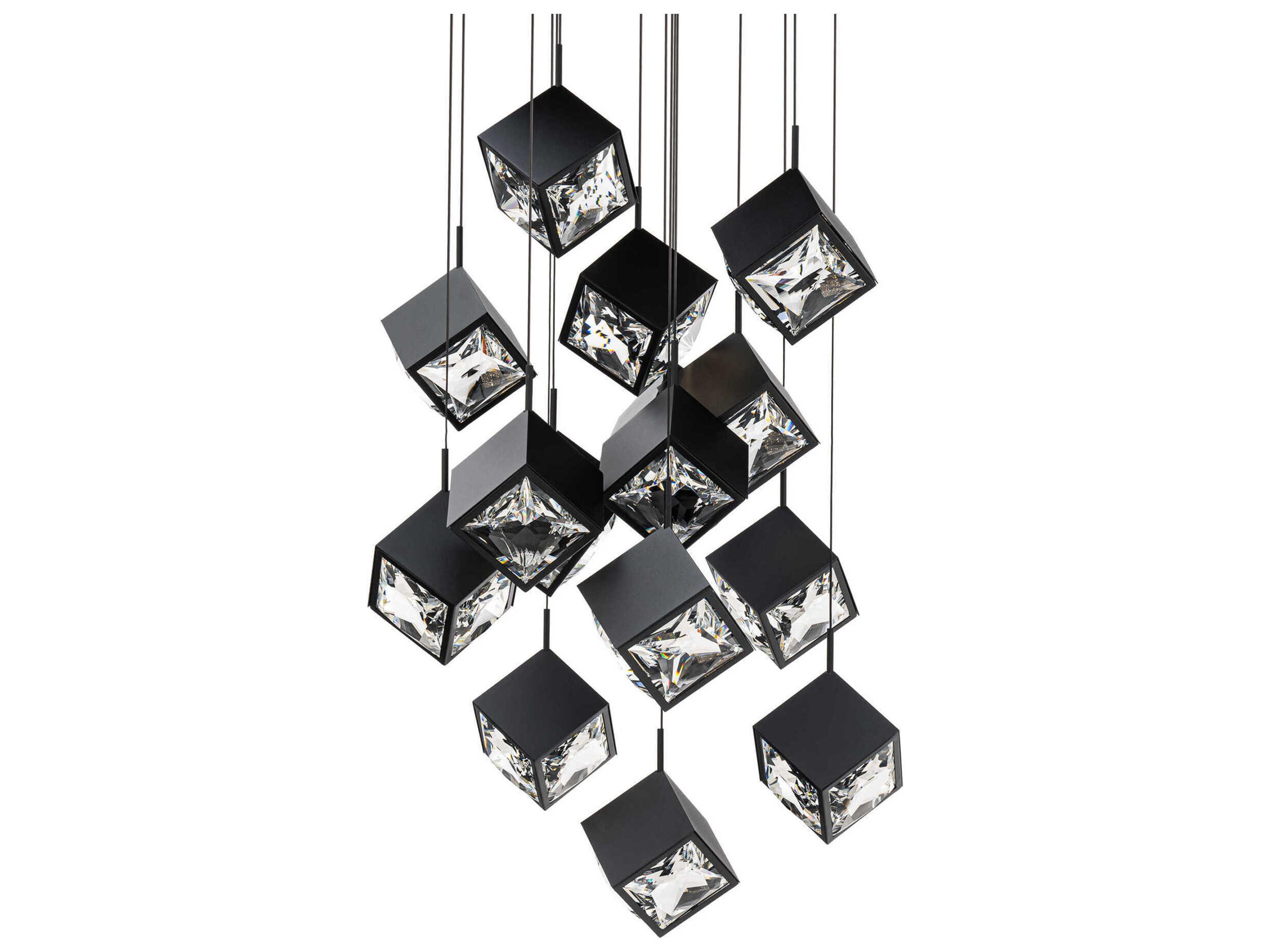 dweLED by WAC Lighting Ice Cube 15-Light Black Geometric Pendant