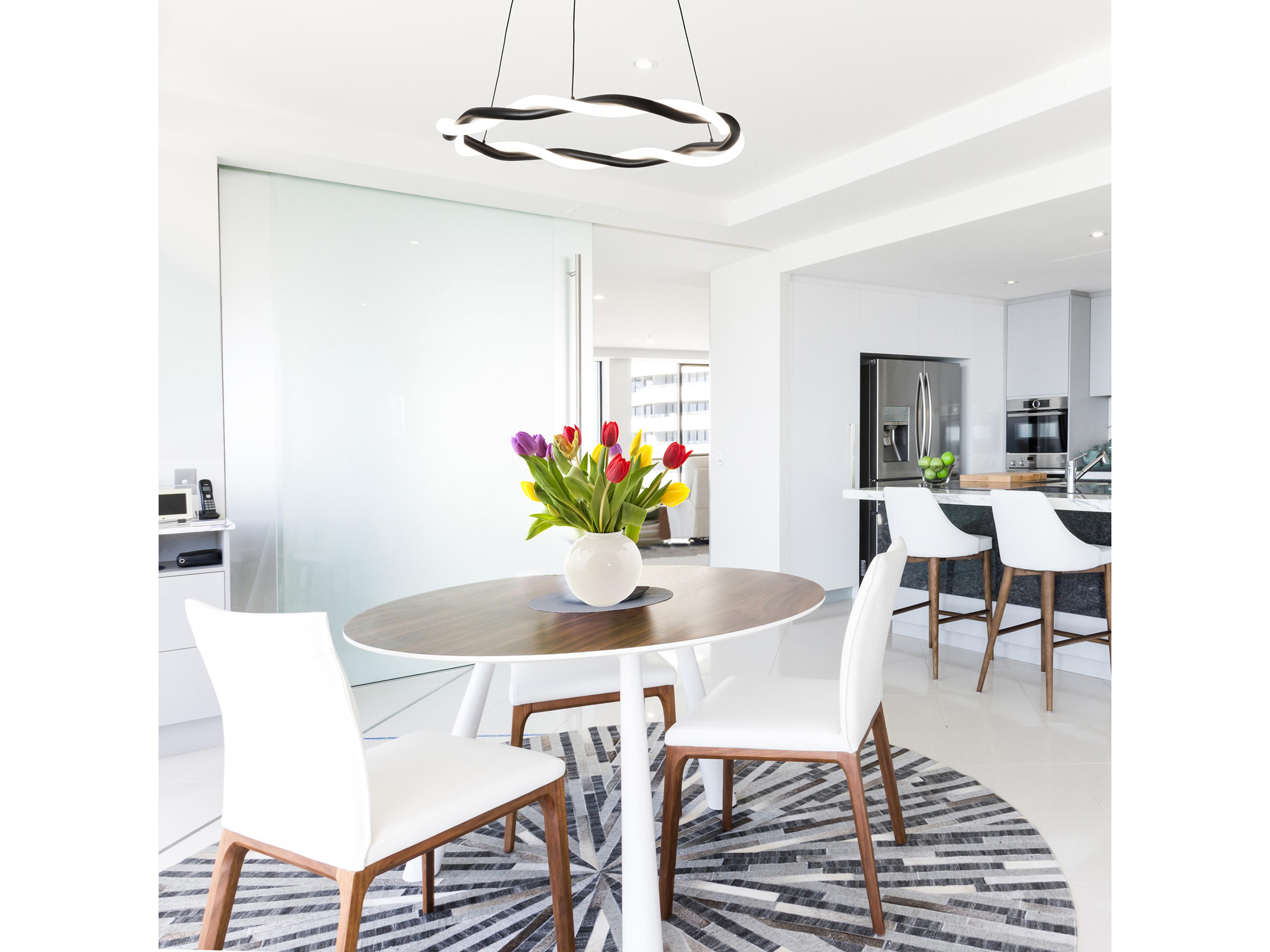 dweLED by WAC Lighting Escapade 1-Light Black LED Round Pendant