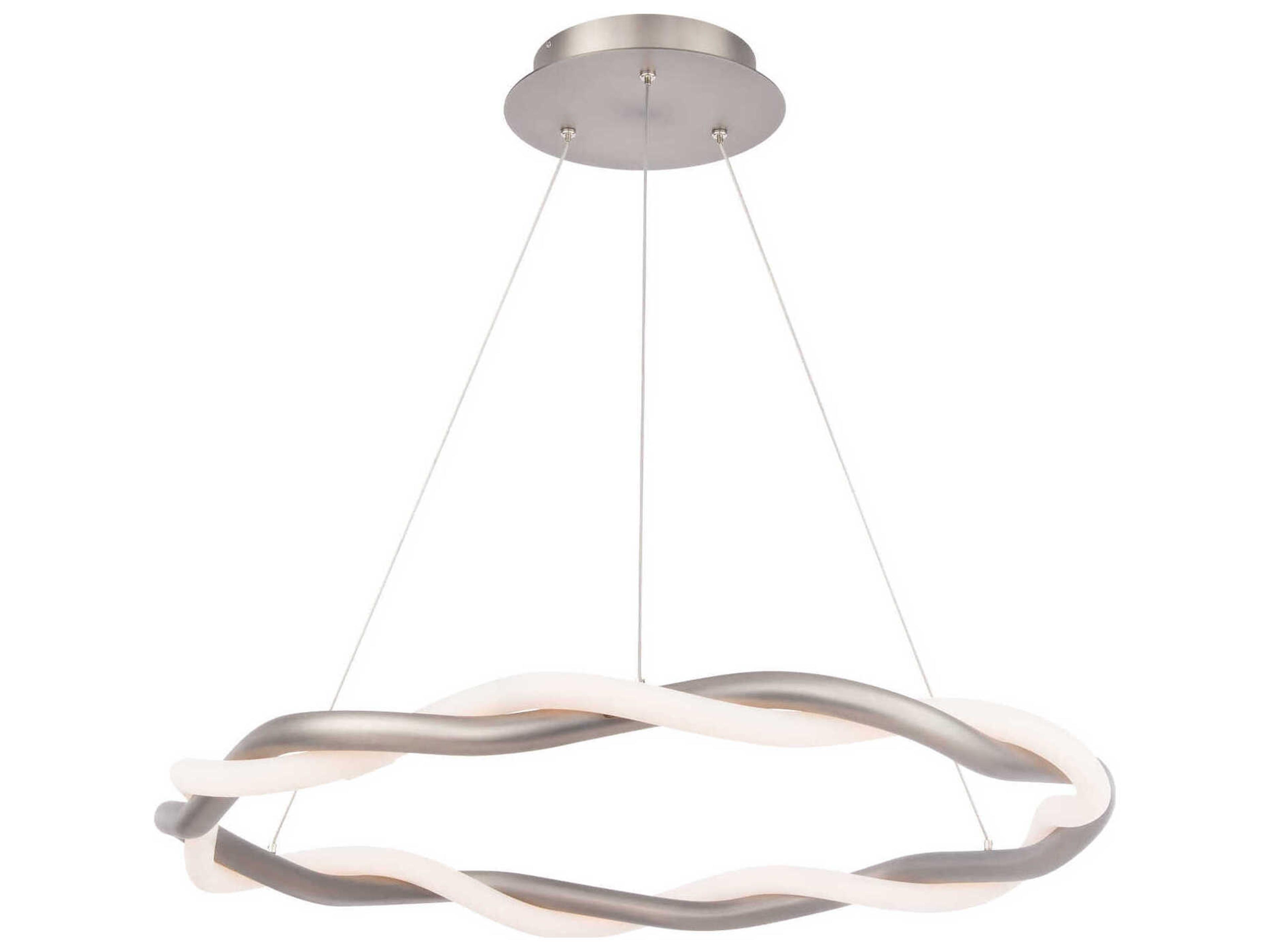 dweLED by WAC Lighting Escapade 1-Light Brushed Nickel LED Round Pendant