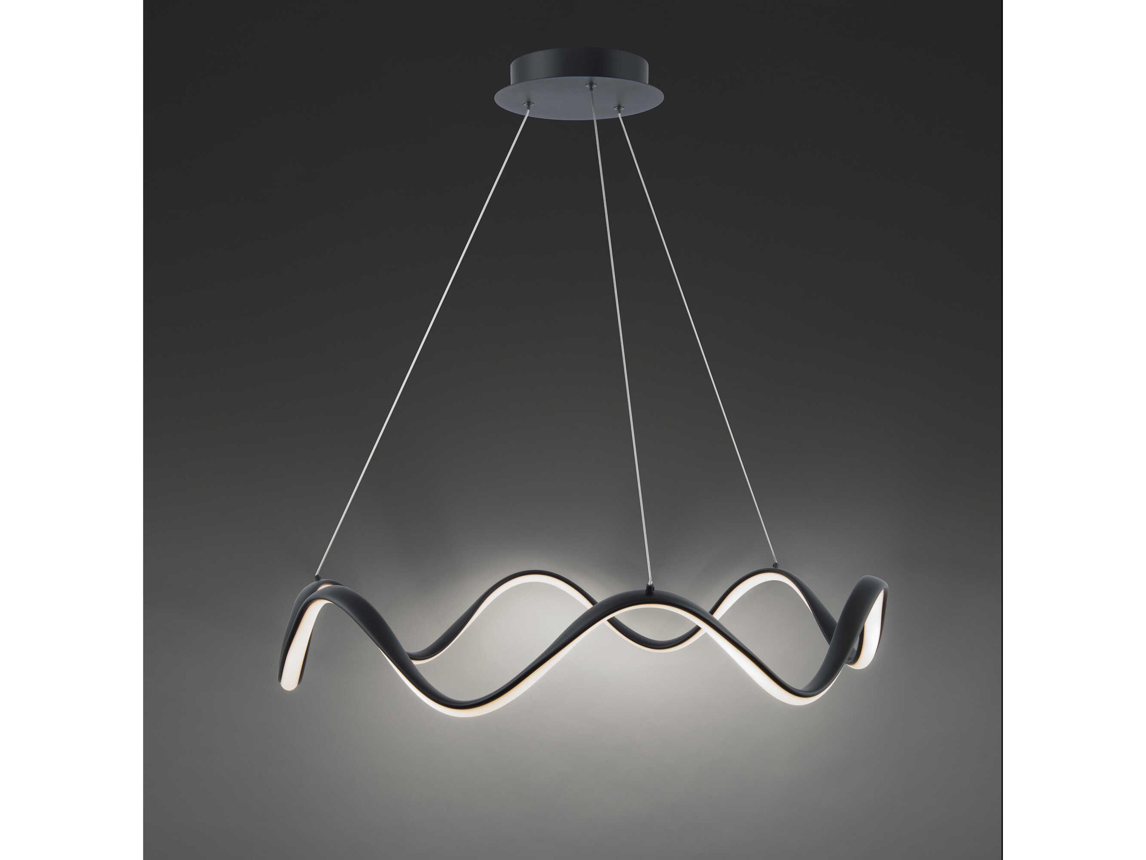 dweLED by WAC Lighting Morae 1-Light Black LED Round Pendant