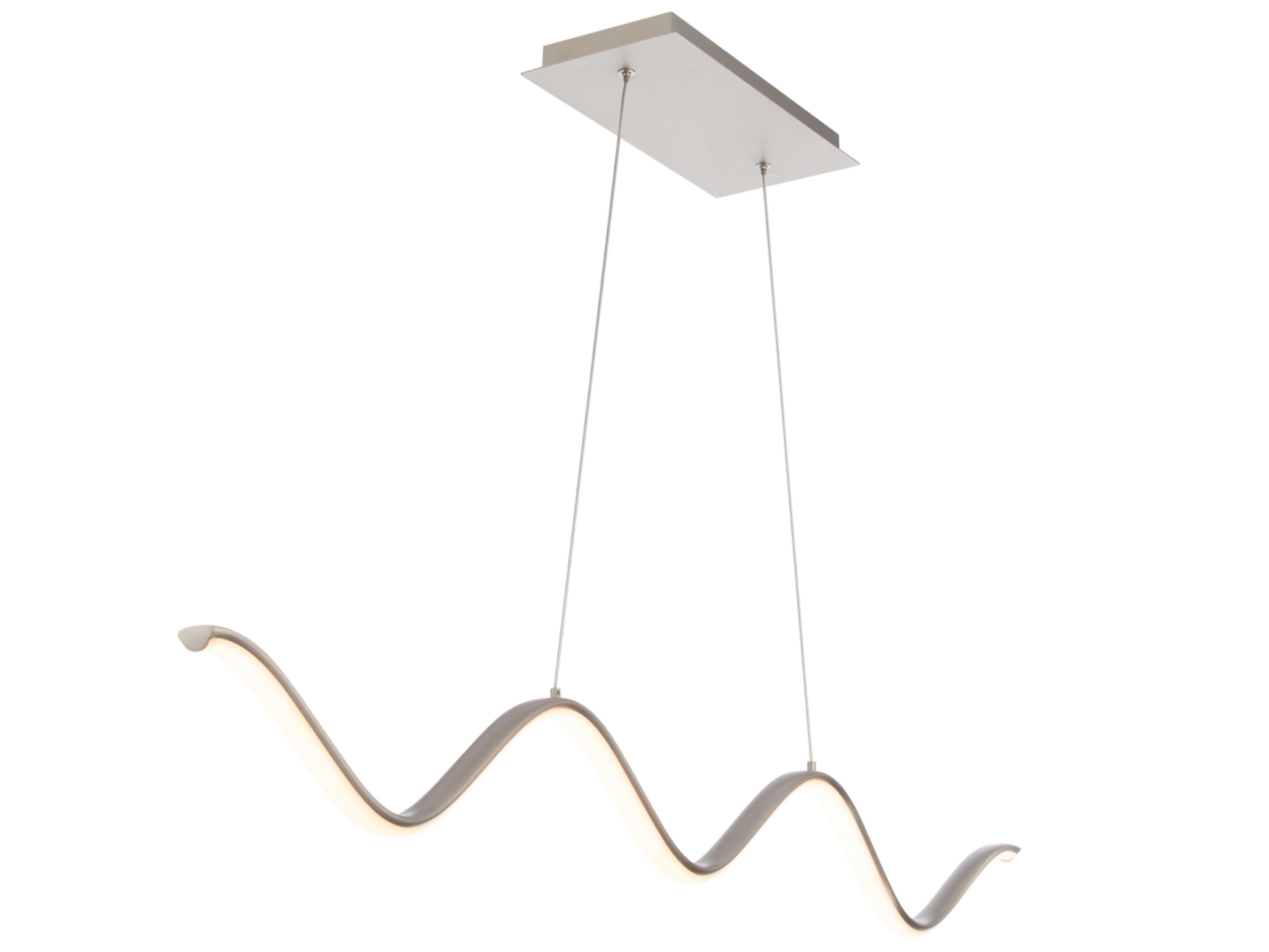 dweLED by WAC Lighting Morae 1-Light Brushed Nickel LED Linear Island Pendant
