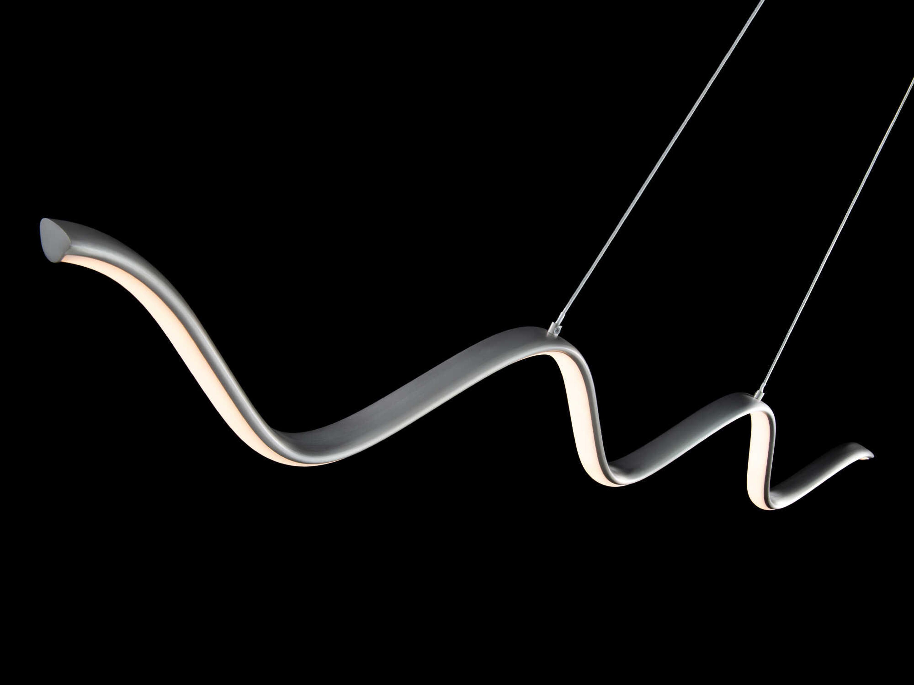 dweLED by WAC Lighting Morae 1-Light Brushed Nickel LED Linear Island Pendant