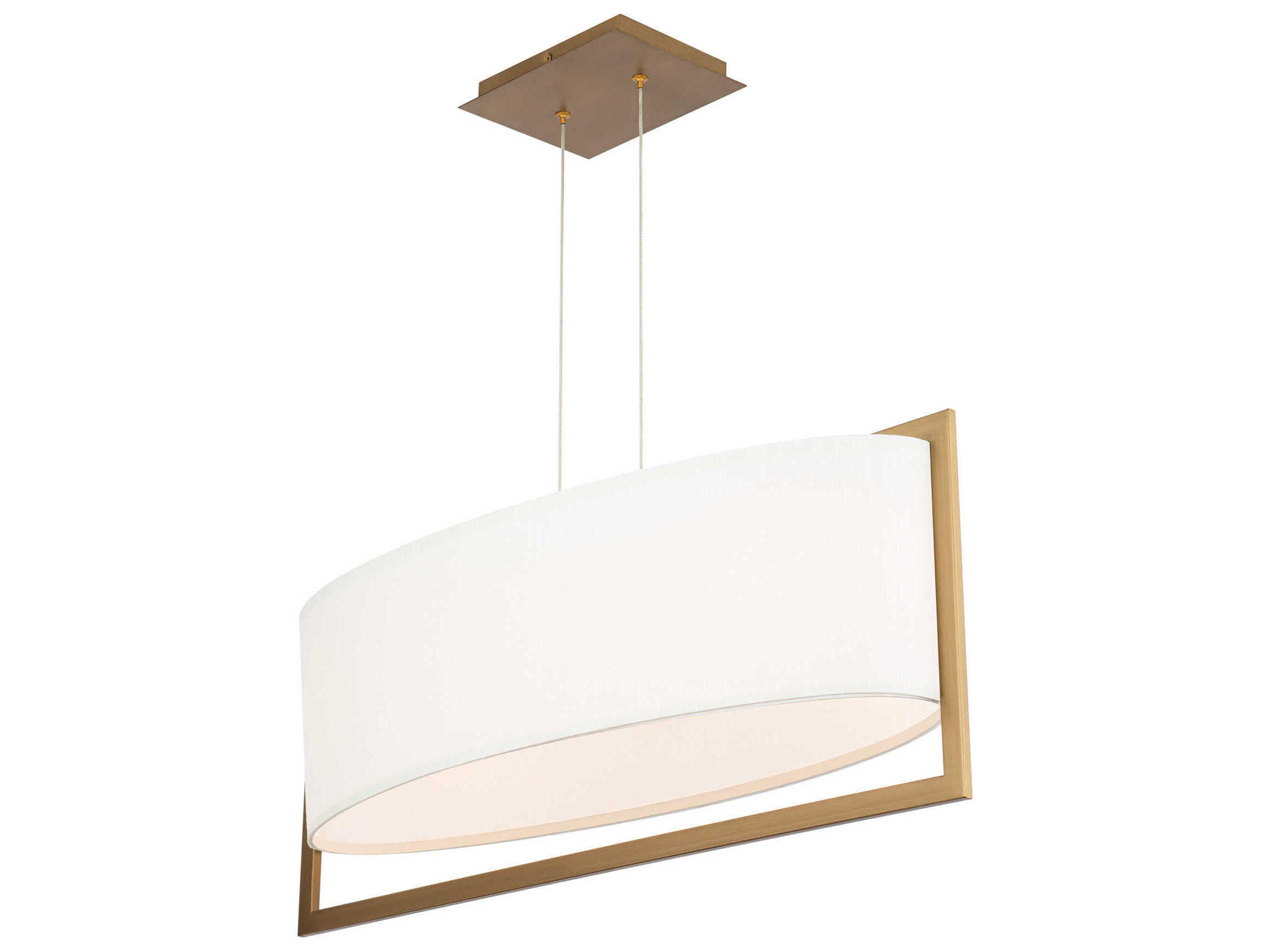 Park Avenue 1-Light Aged Brass LED Linear Island Pendant