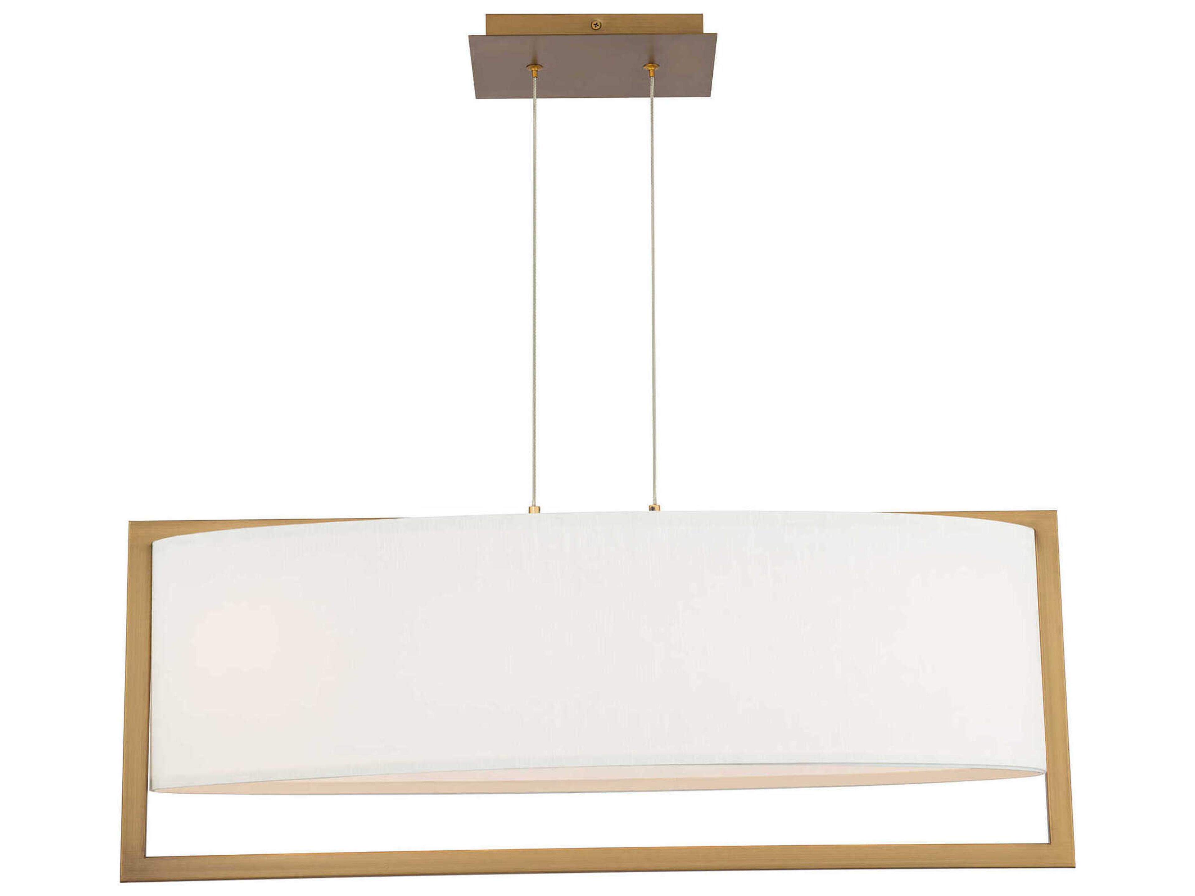 dweLED by WAC Lighting Park Avenue 1-Light Aged Brass LED Linear Island Pendant