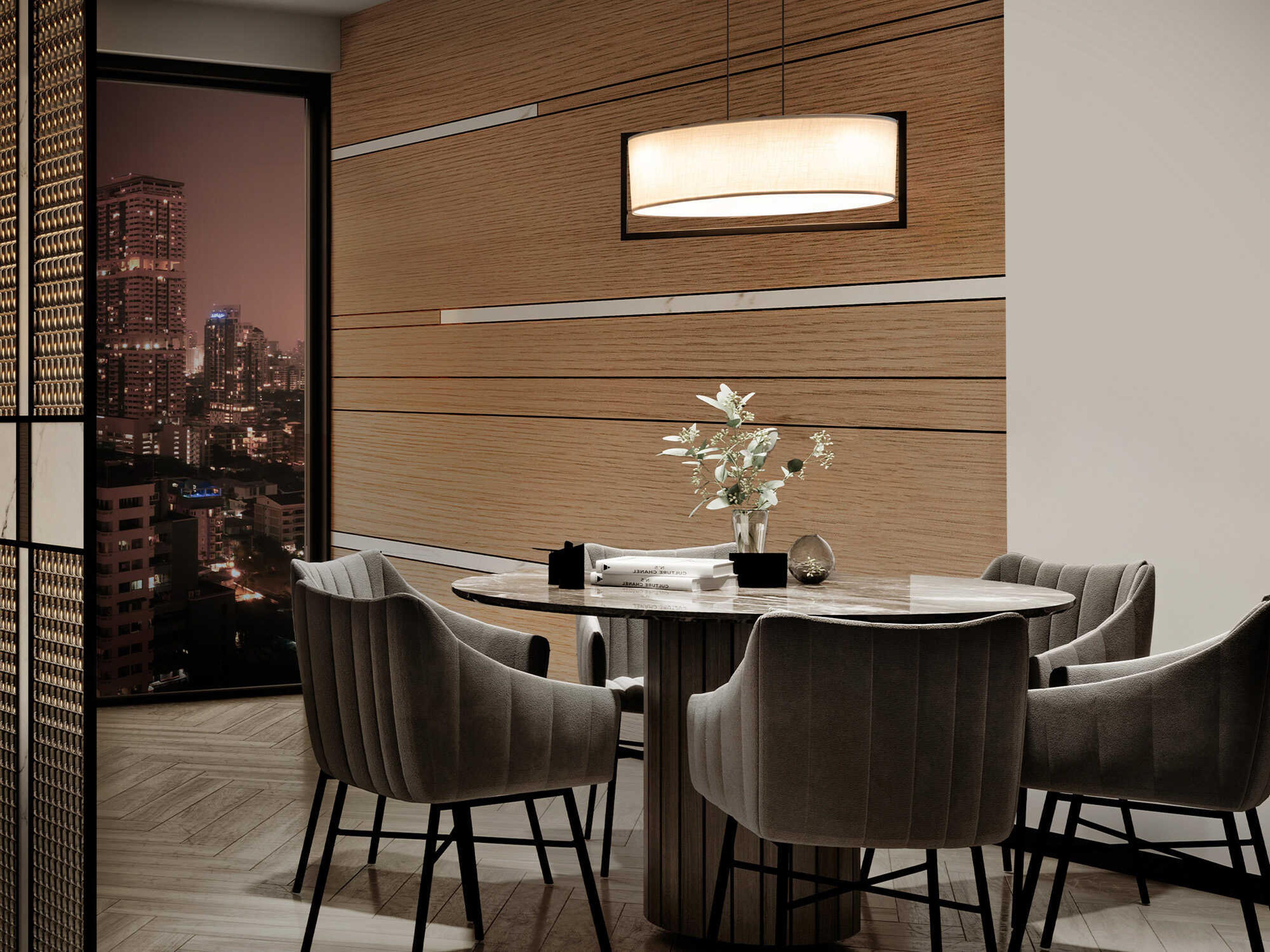 dweLED by WAC Lighting Park Avenue 1-Light Black LED Linear Island Pendant