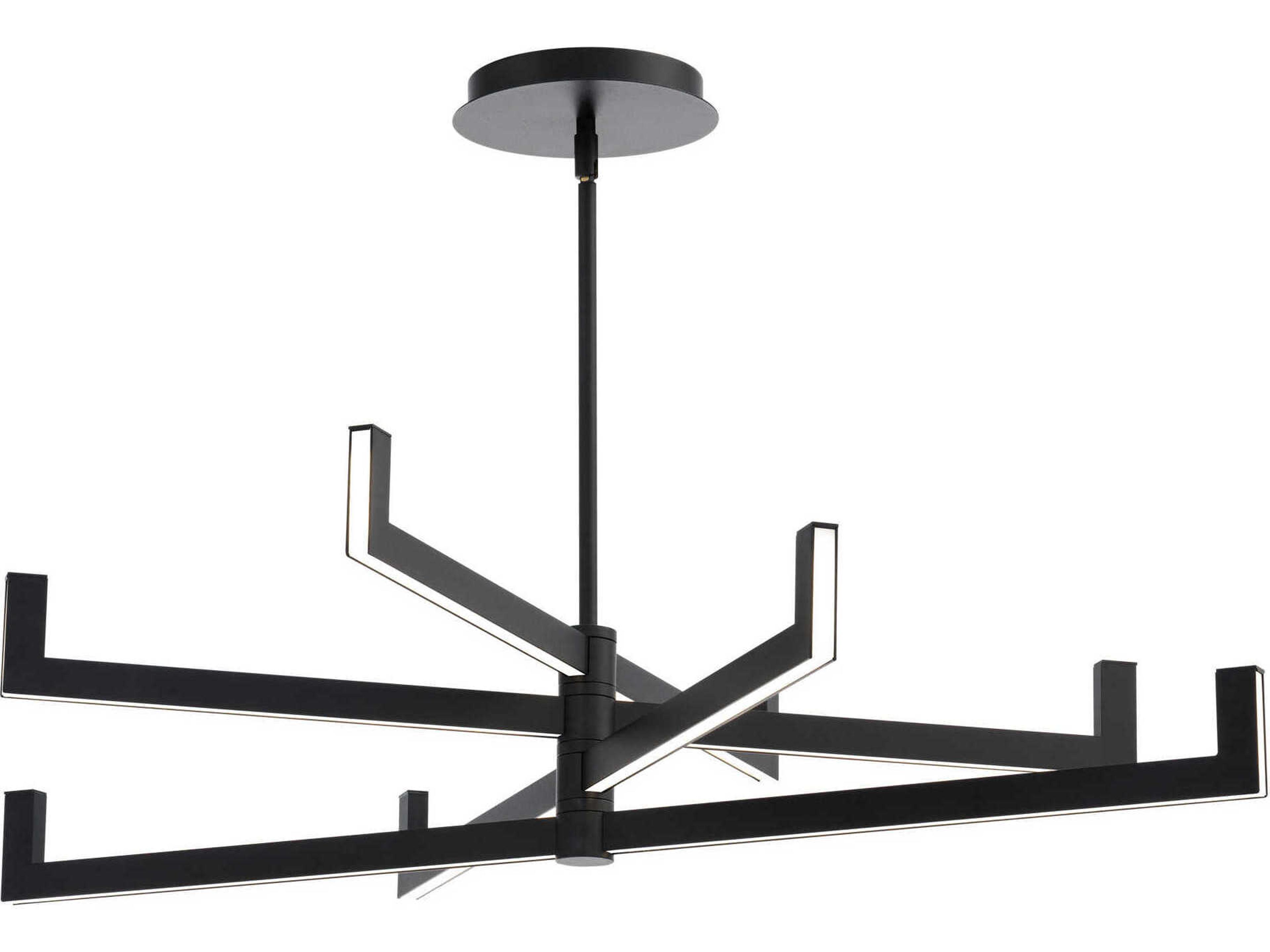 Ferrous 4-Light Black Linear Tiered Chandelier