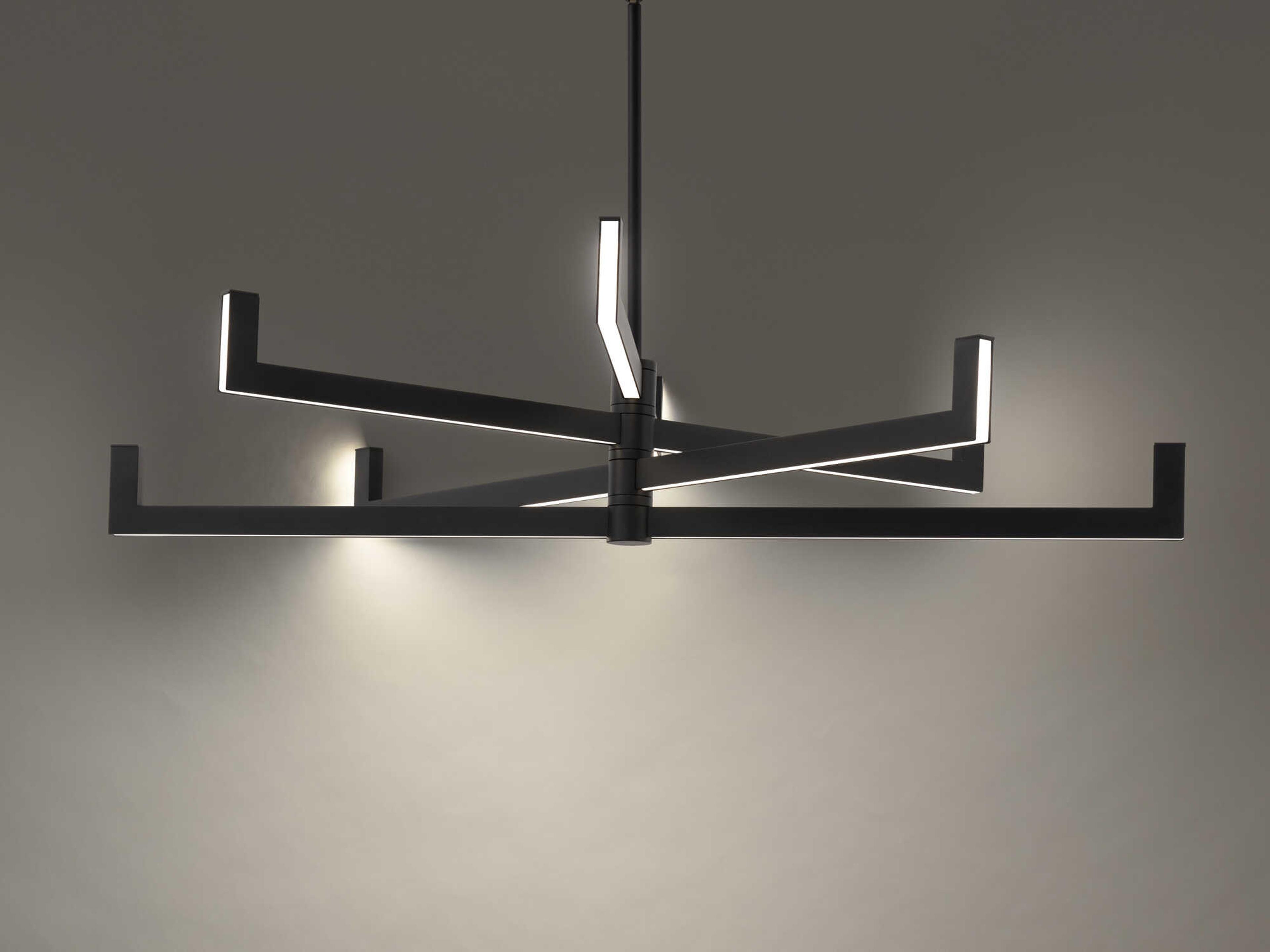 dweLED by WAC Lighting Ferrous 4-Light Black Linear Tiered Chandelier