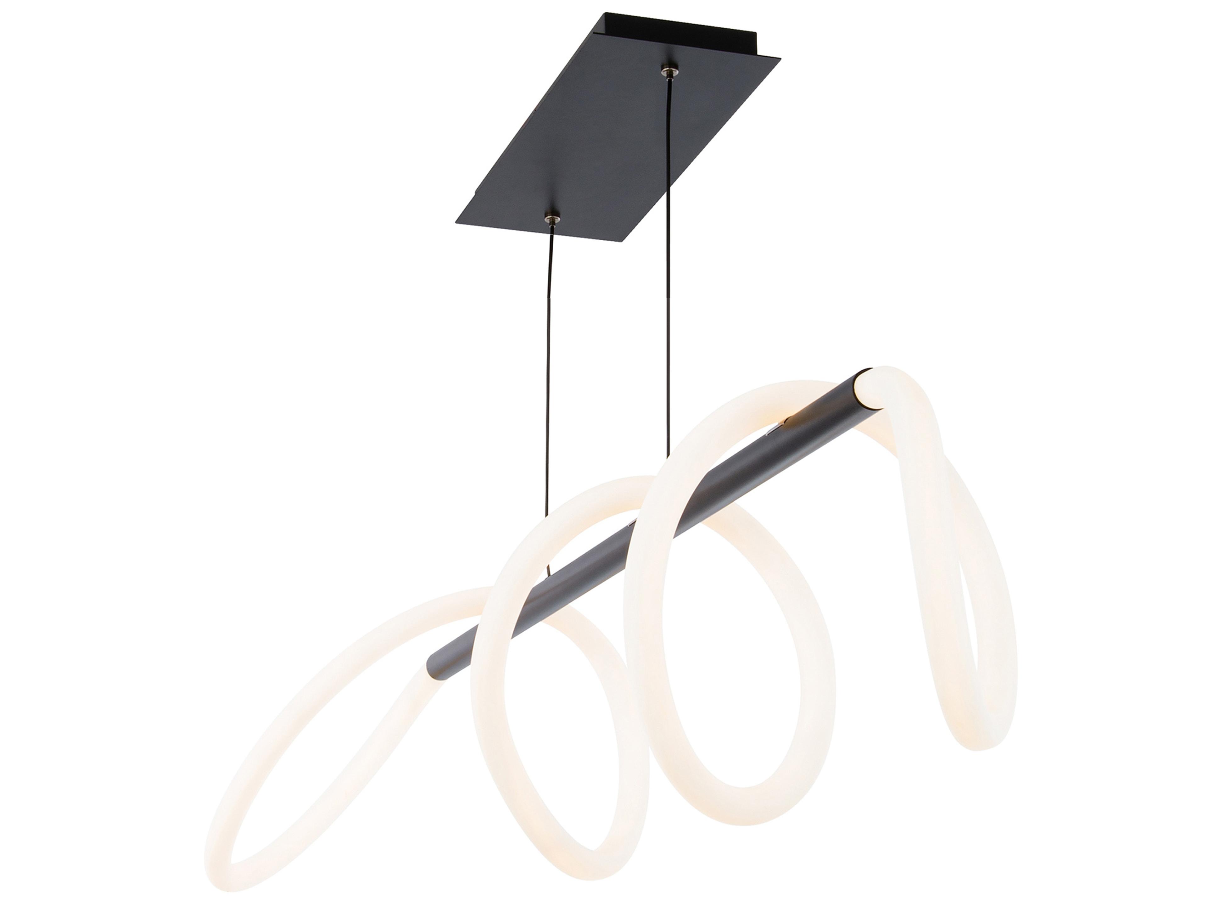 dweLED by WAC Lighting Tightrope 1-Light Black LED Round Island Pendant