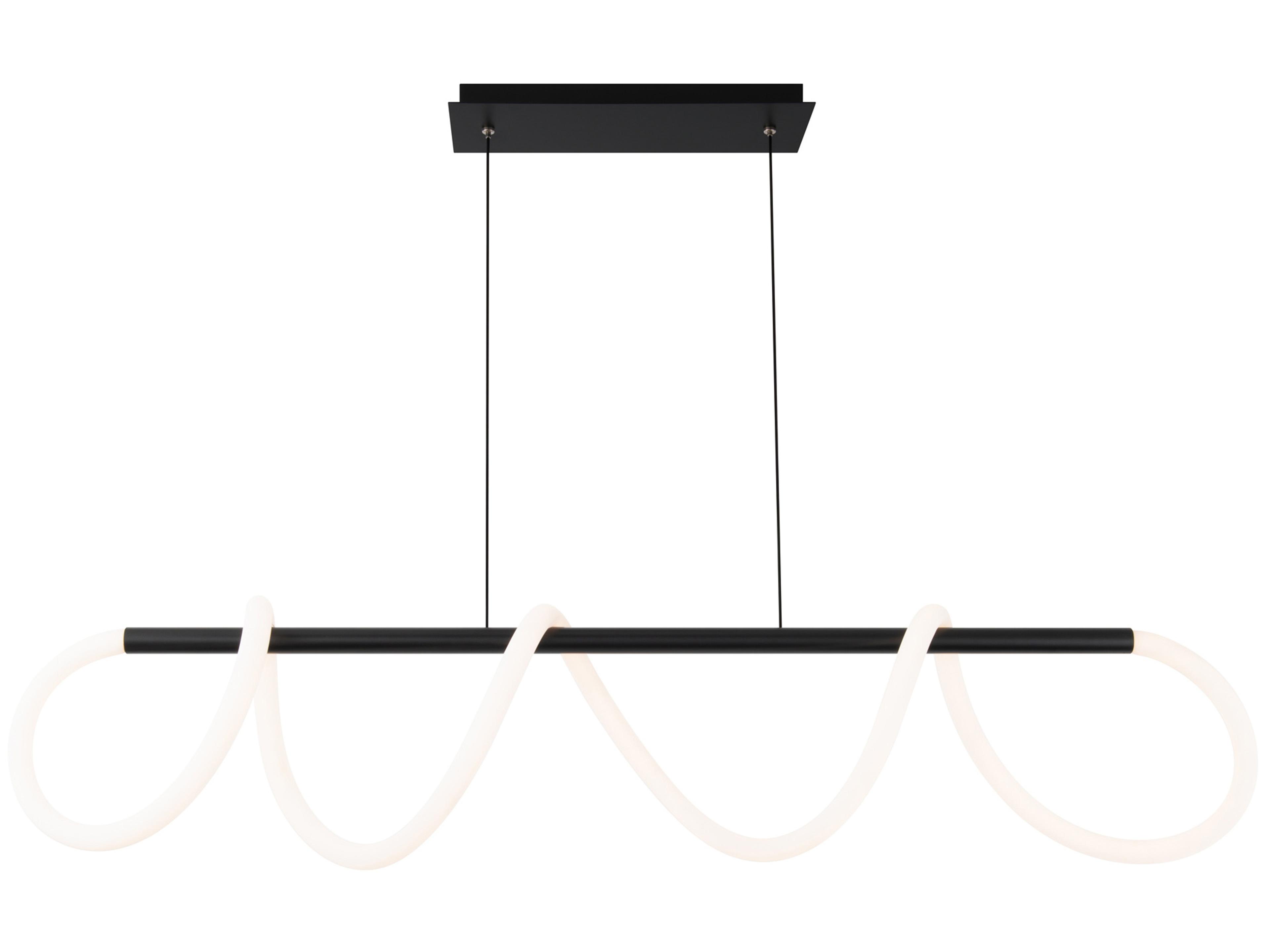 dweLED by WAC Lighting Tightrope 1-Light Black LED Round Island Pendant