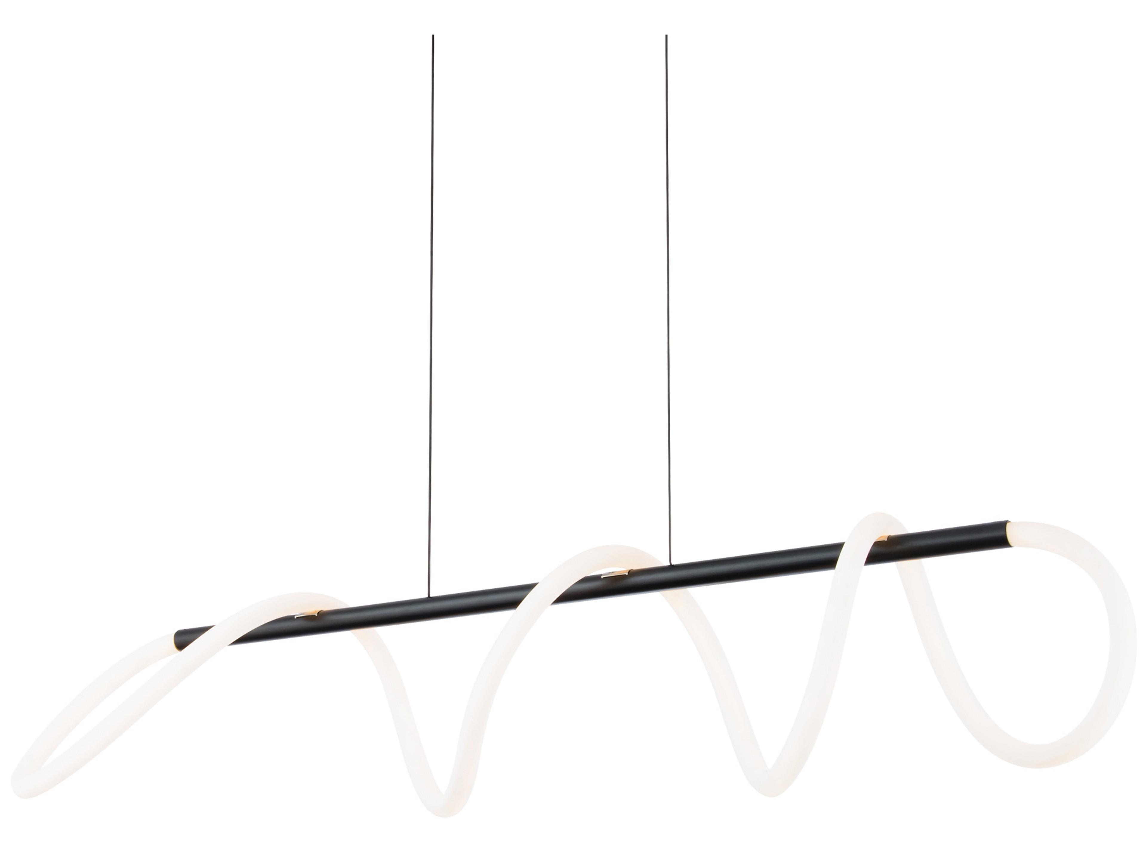 dweLED by WAC Lighting Tightrope 1-Light Black LED Round Island Pendant