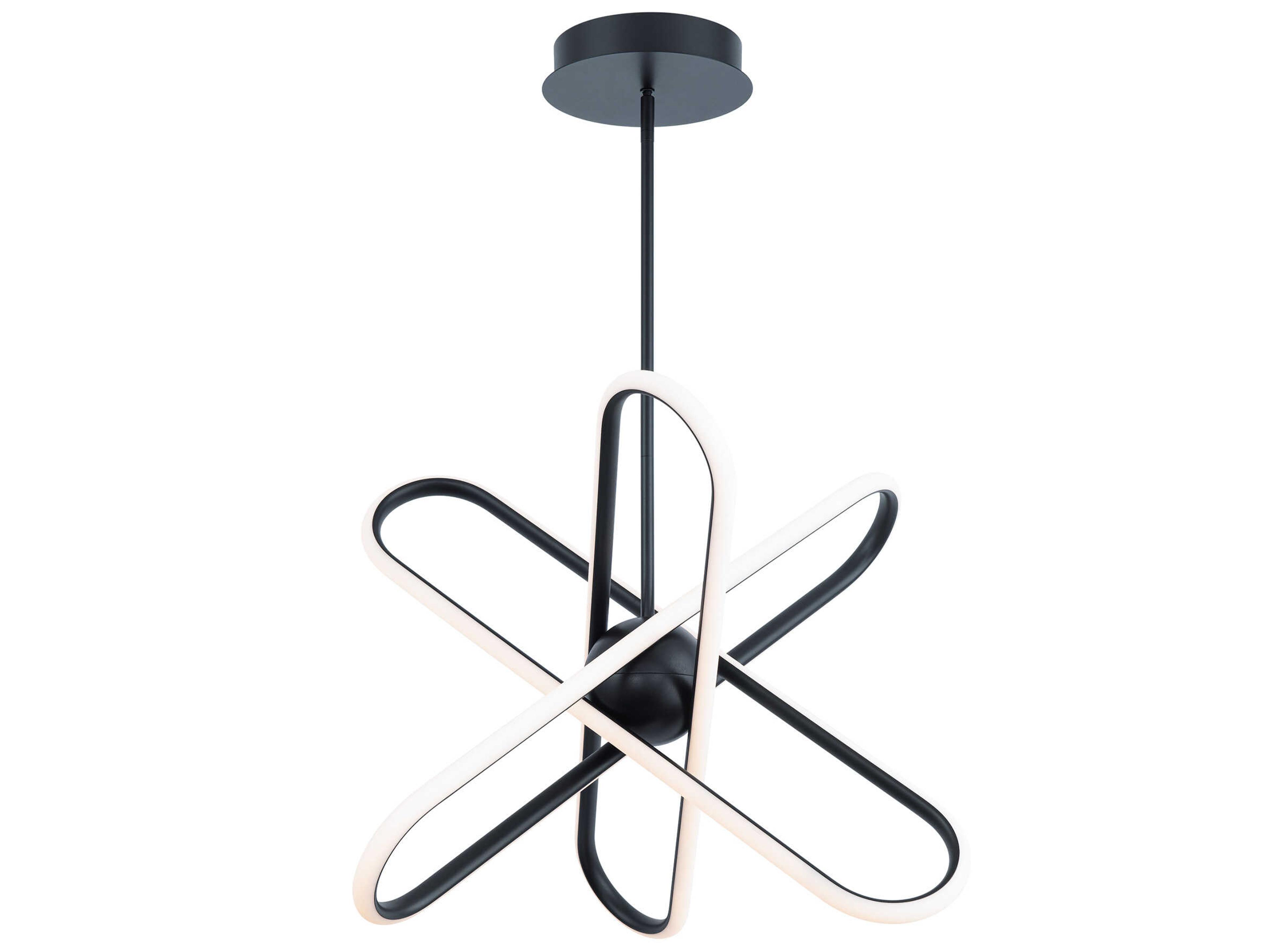 Valerius 3-Light Black LED Geometric Round Chandelier