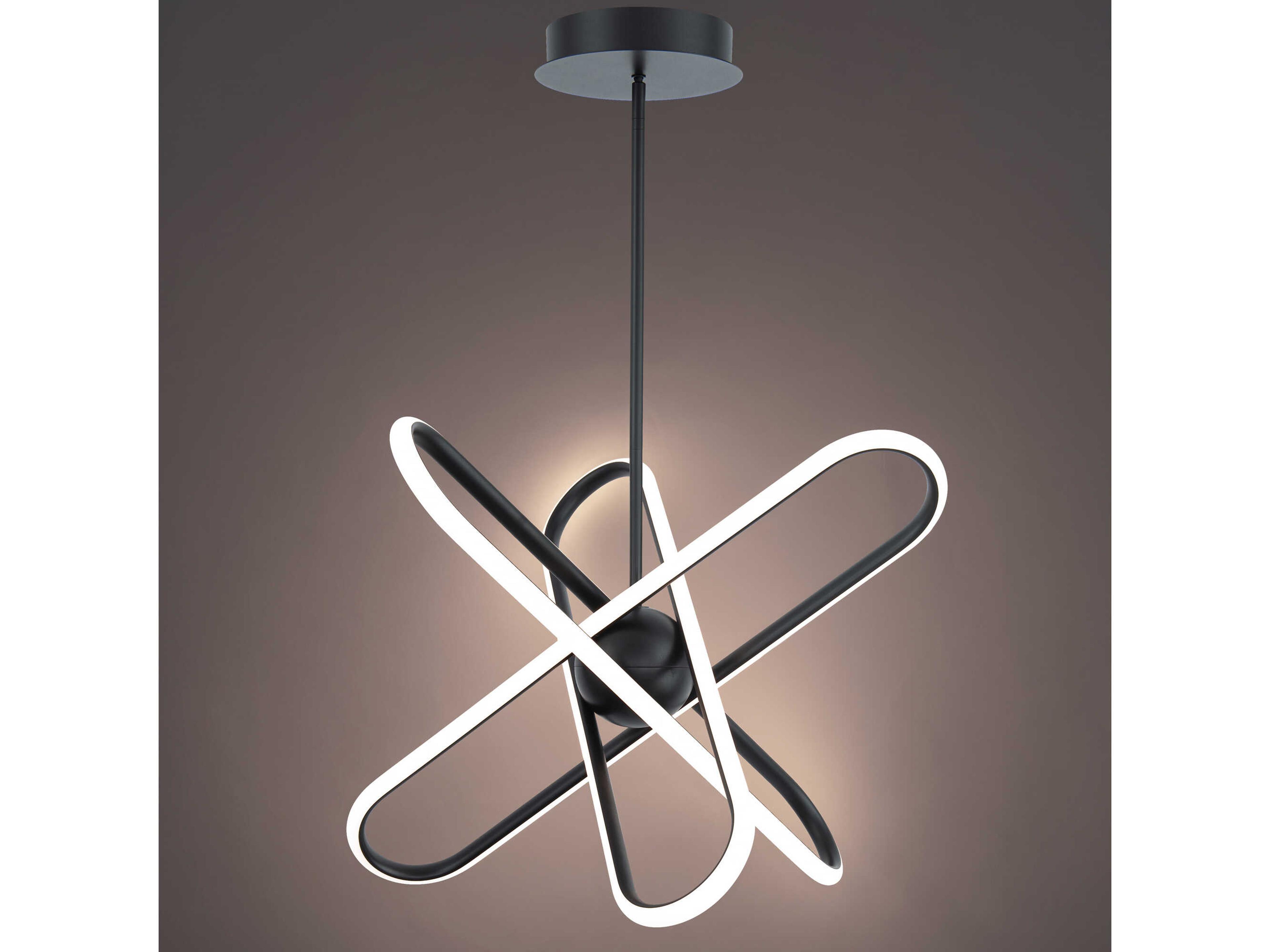 dweLED by WAC Lighting Valerius 3-Light Black LED Geometric Round Chandelier