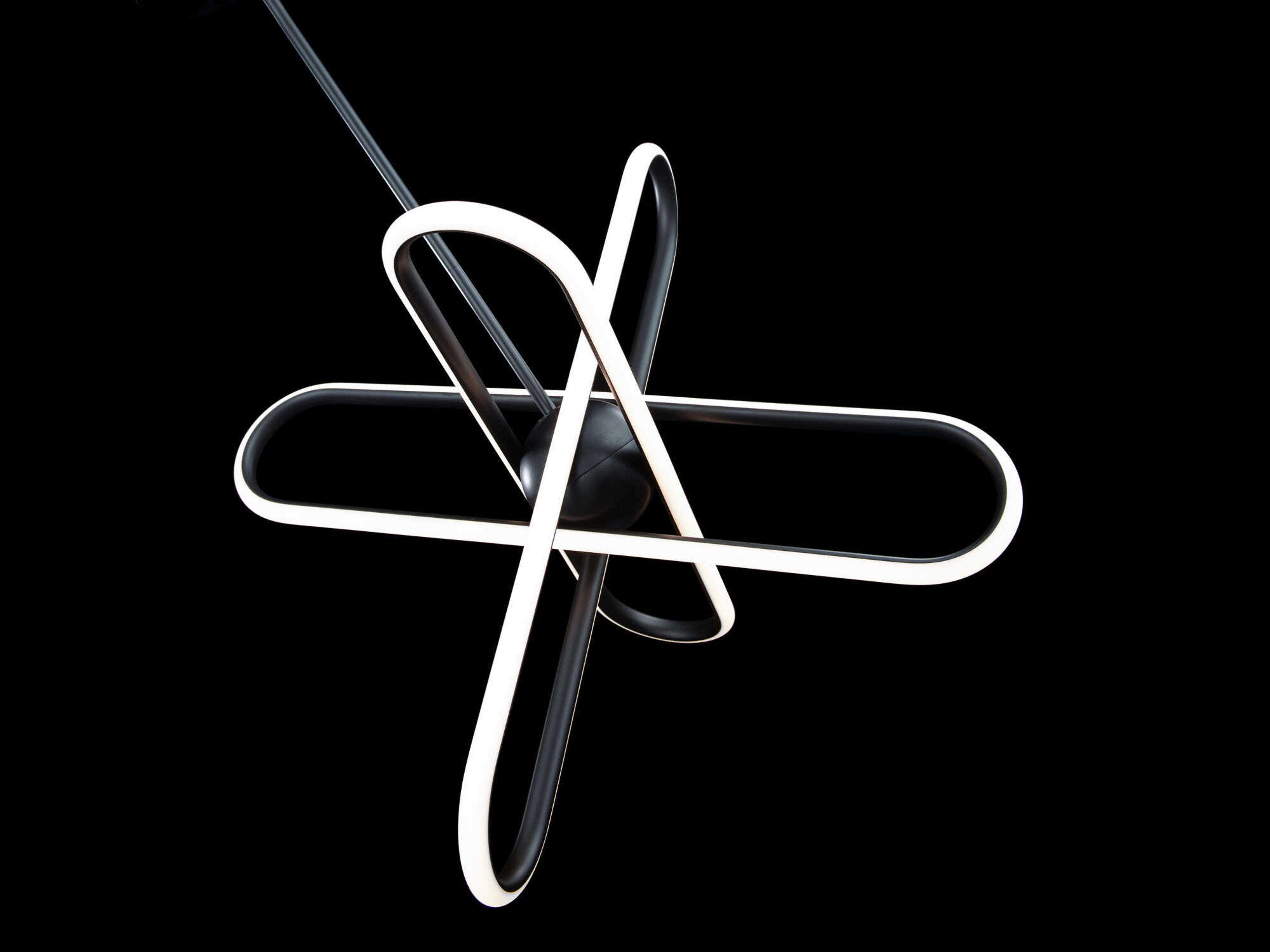 dweLED by WAC Lighting Valerius 3-Light Black LED Geometric Round Chandelier