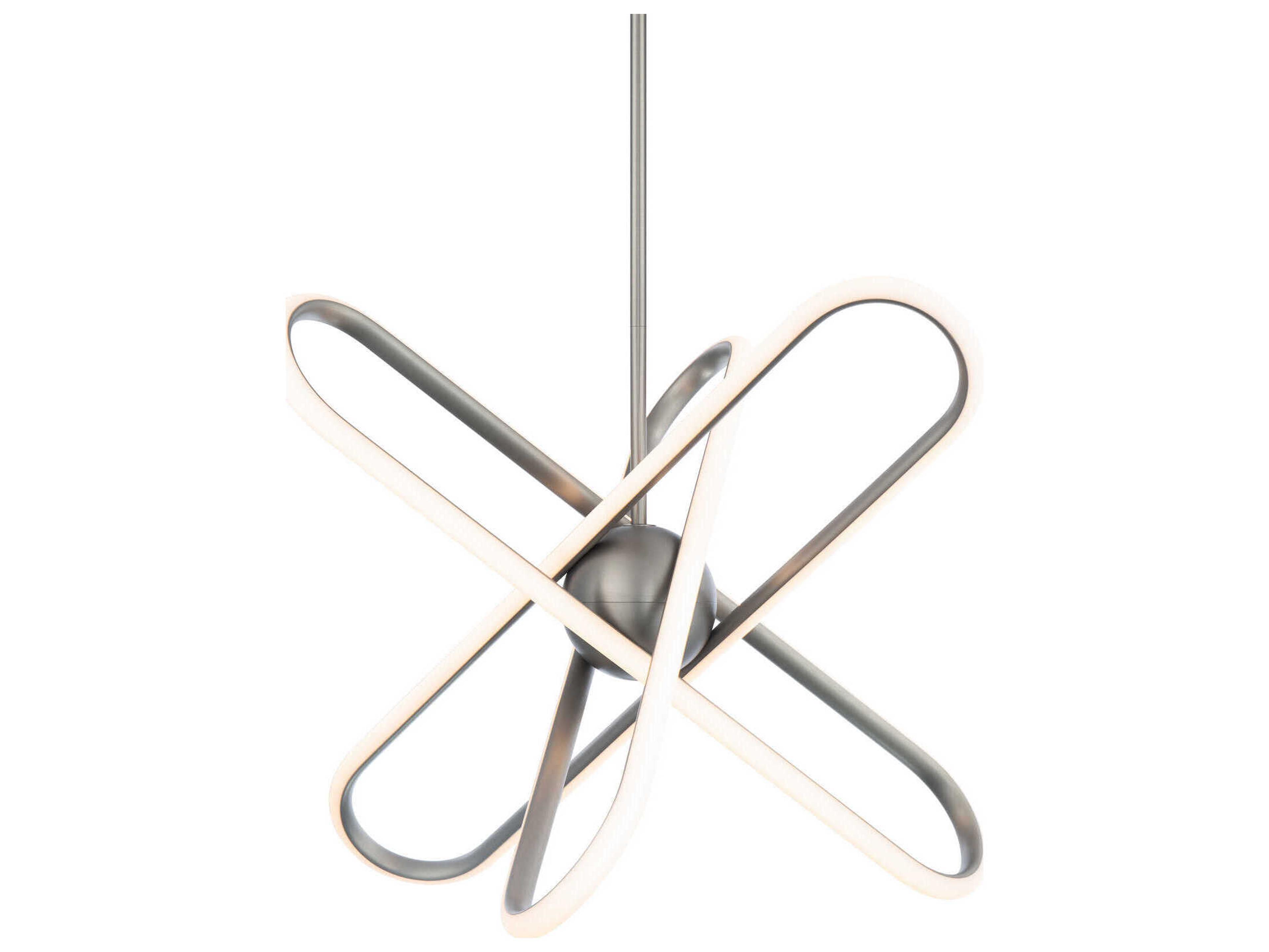 dweLED by WAC Lighting Valerius 3-Light Brushed Nickel LED Geometric Round Chandelier