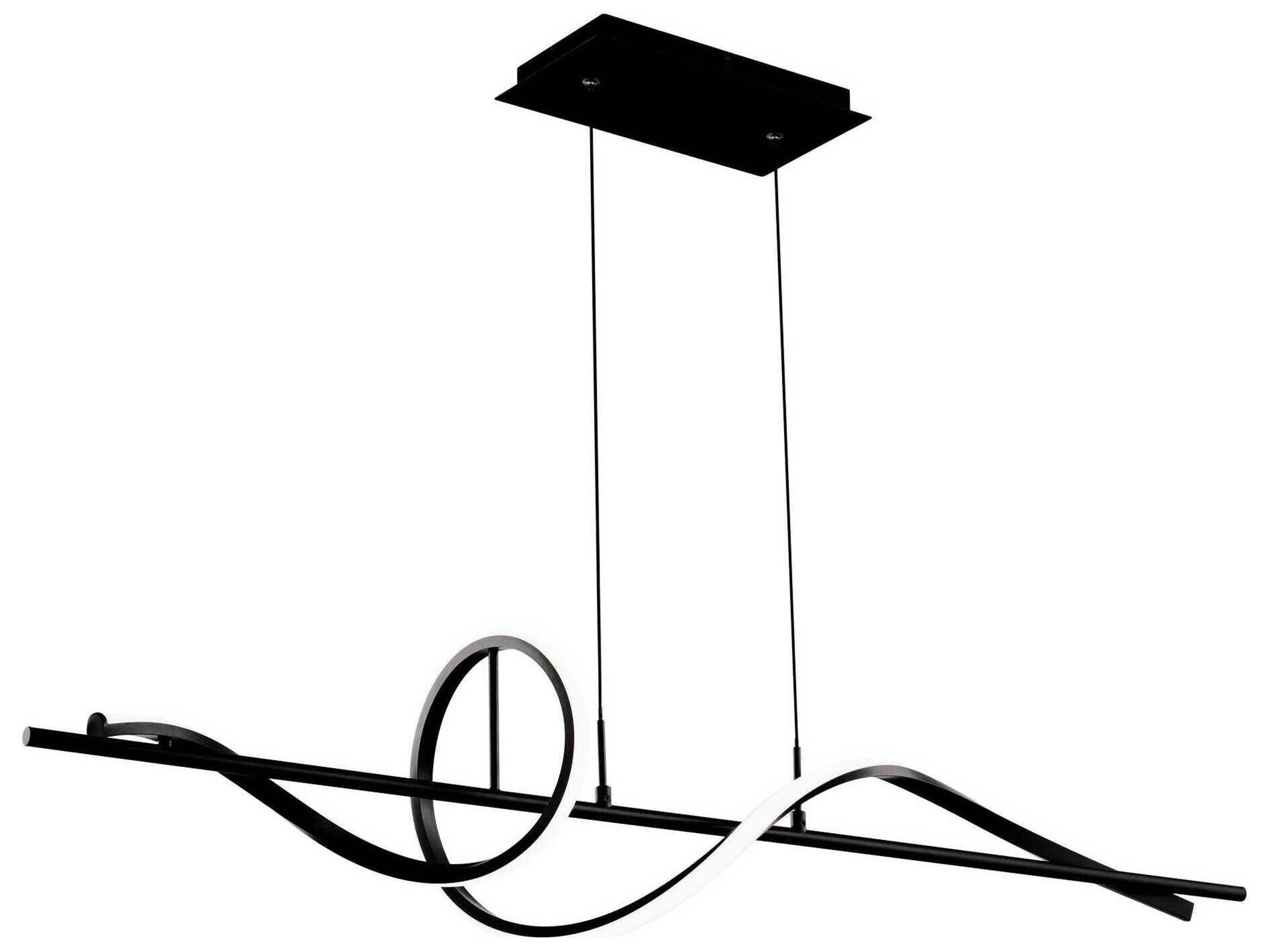 dweLED by WAC Lighting Corkscrew 1-Light Black Linear Island Pendant