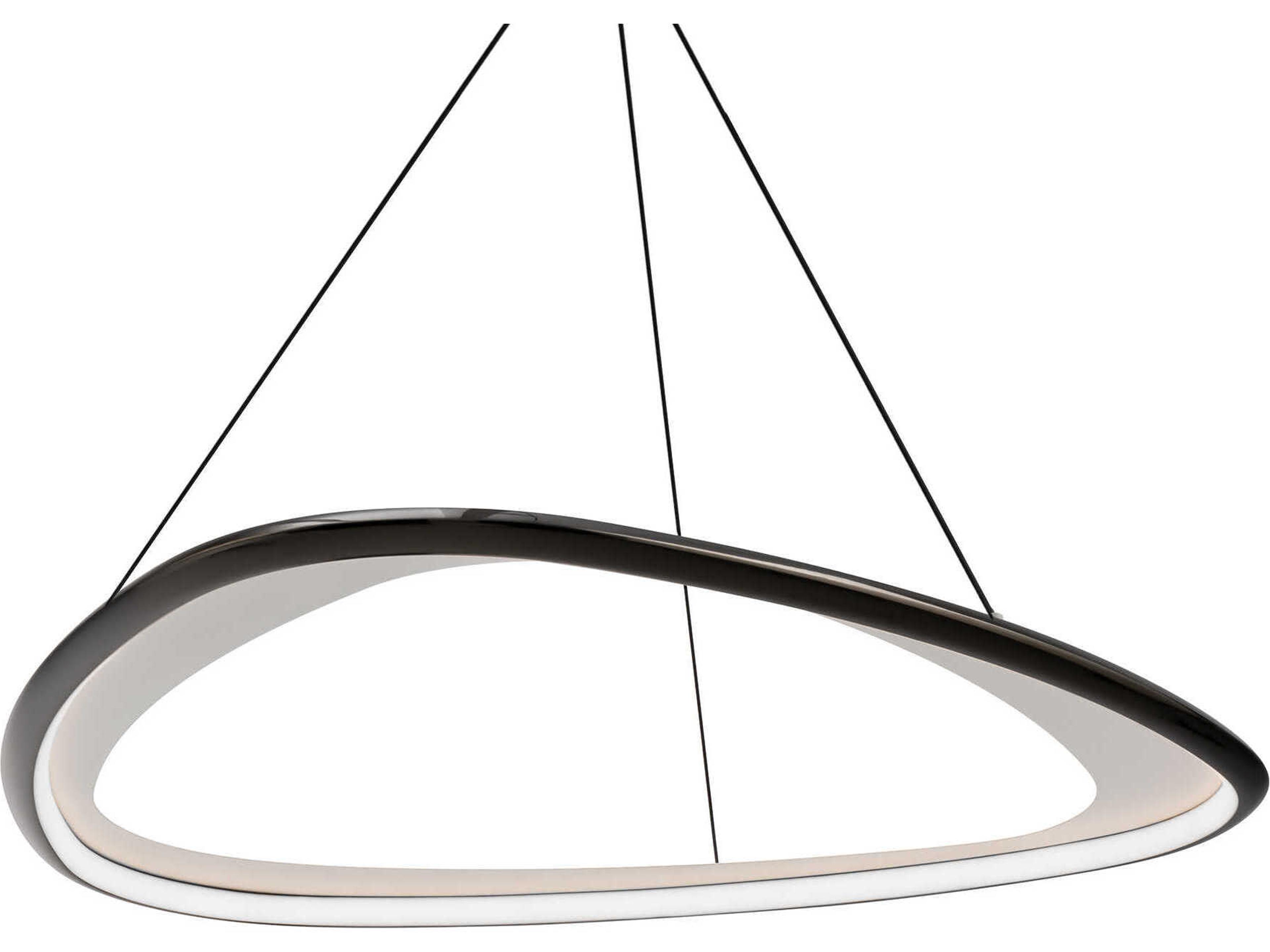 dweLED by WAC Lighting Oyster 1-Light Black Chrome Round Pendant