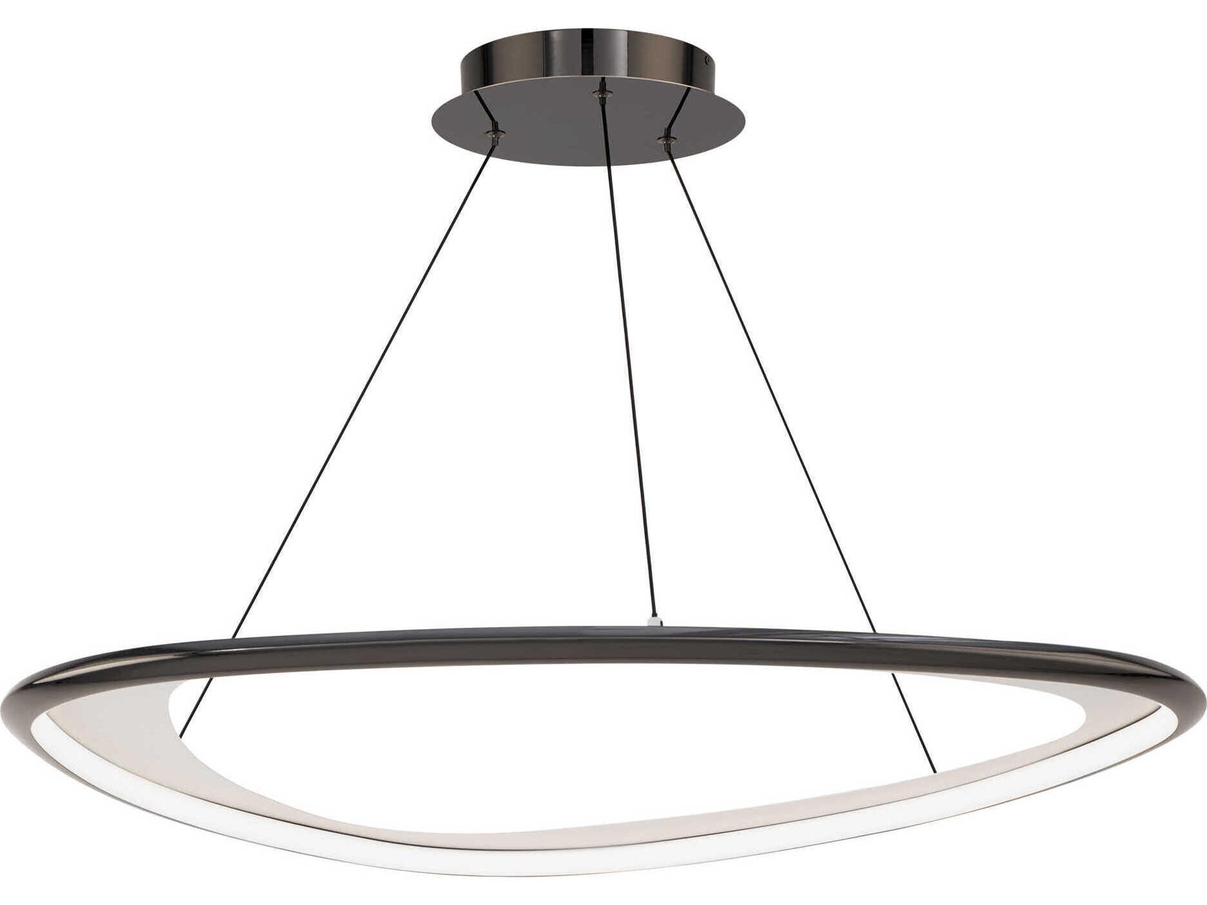 dweLED by WAC Lighting Oyster 1-Light Black Chrome Round Pendant